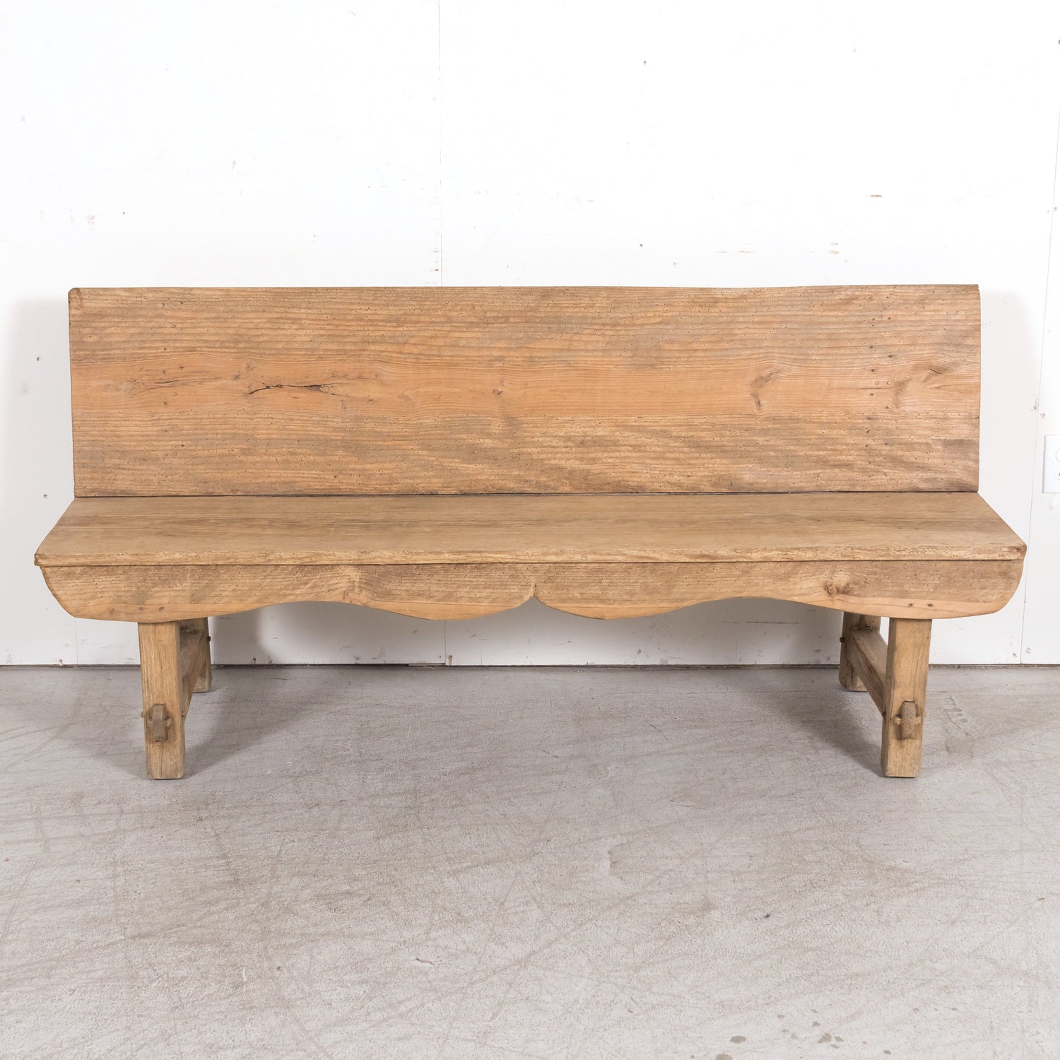 Early 19th Century Primitive Spanish Catalan Pine Bench