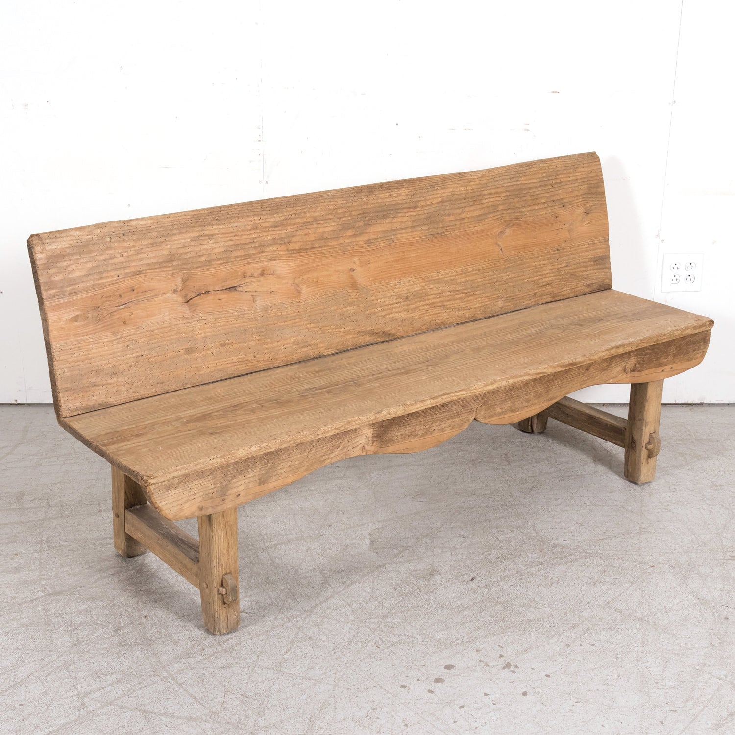 Early 19th Century Primitive Spanish Catalan Pine Bench