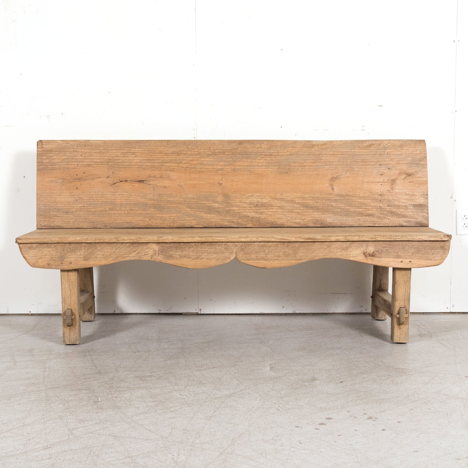 Early 19th Century Primitive Spanish Catalan Pine Bench