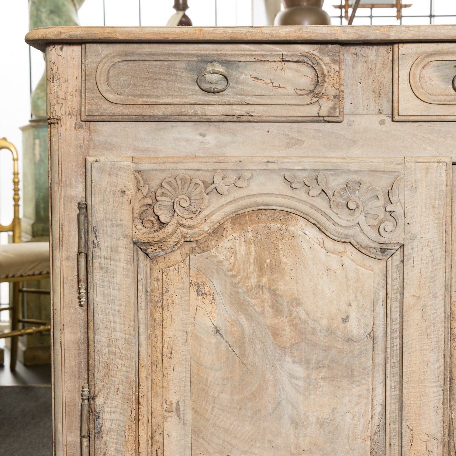 18th Century French Country Louis XV Bleached Walnut Normandy Buffet