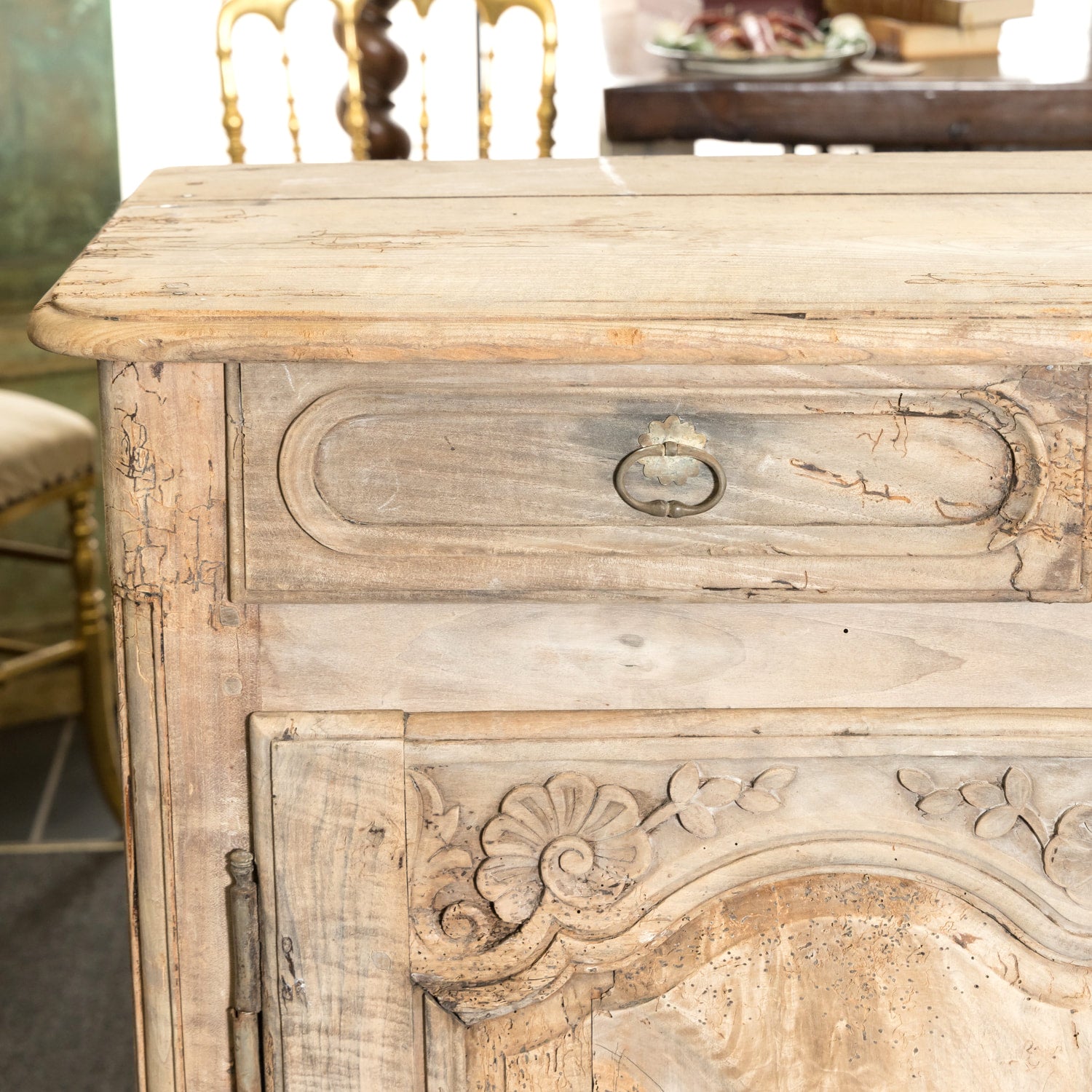 18th Century French Country Louis XV Bleached Walnut Normandy Buffet