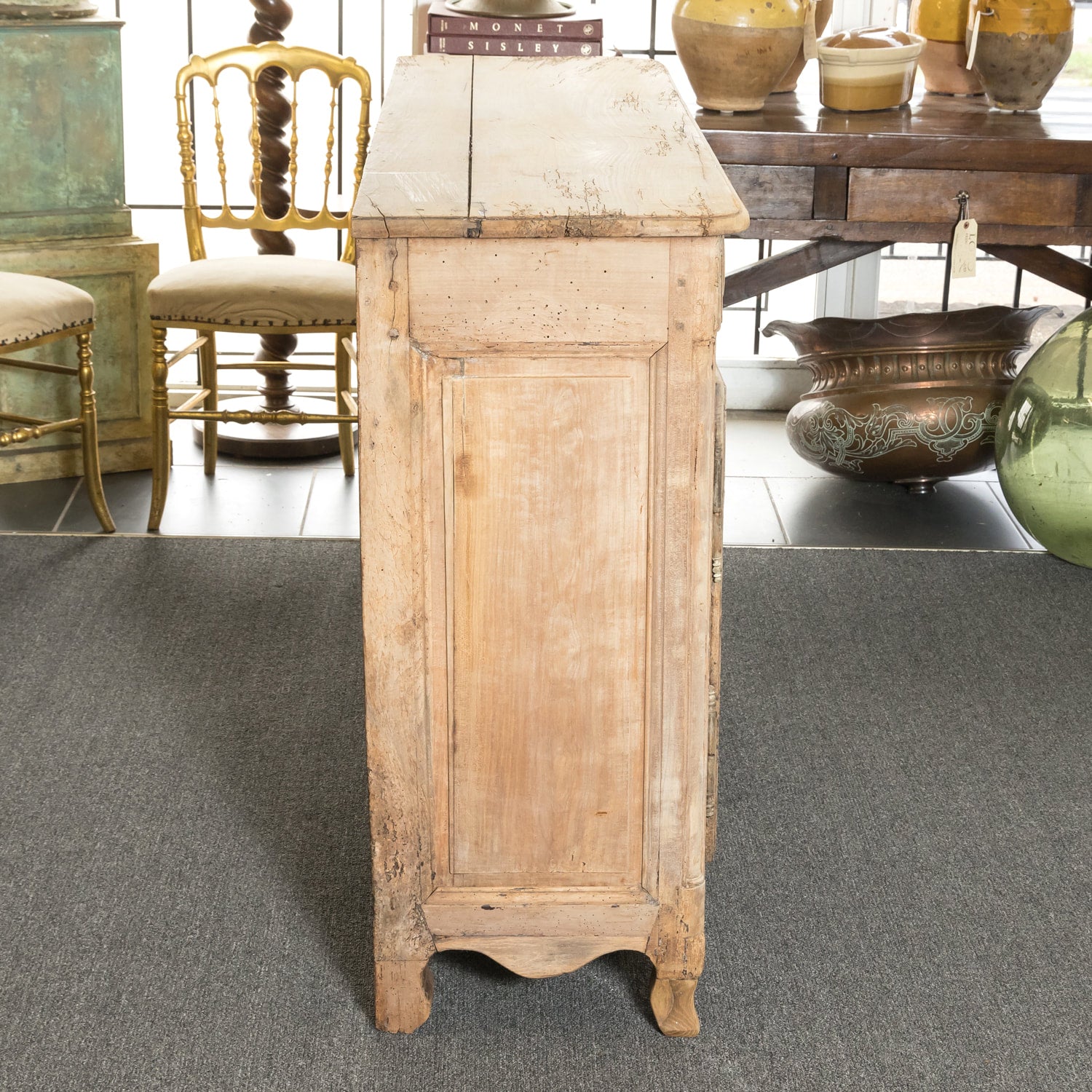 18th Century French Country Louis XV Bleached Walnut Normandy Buffet