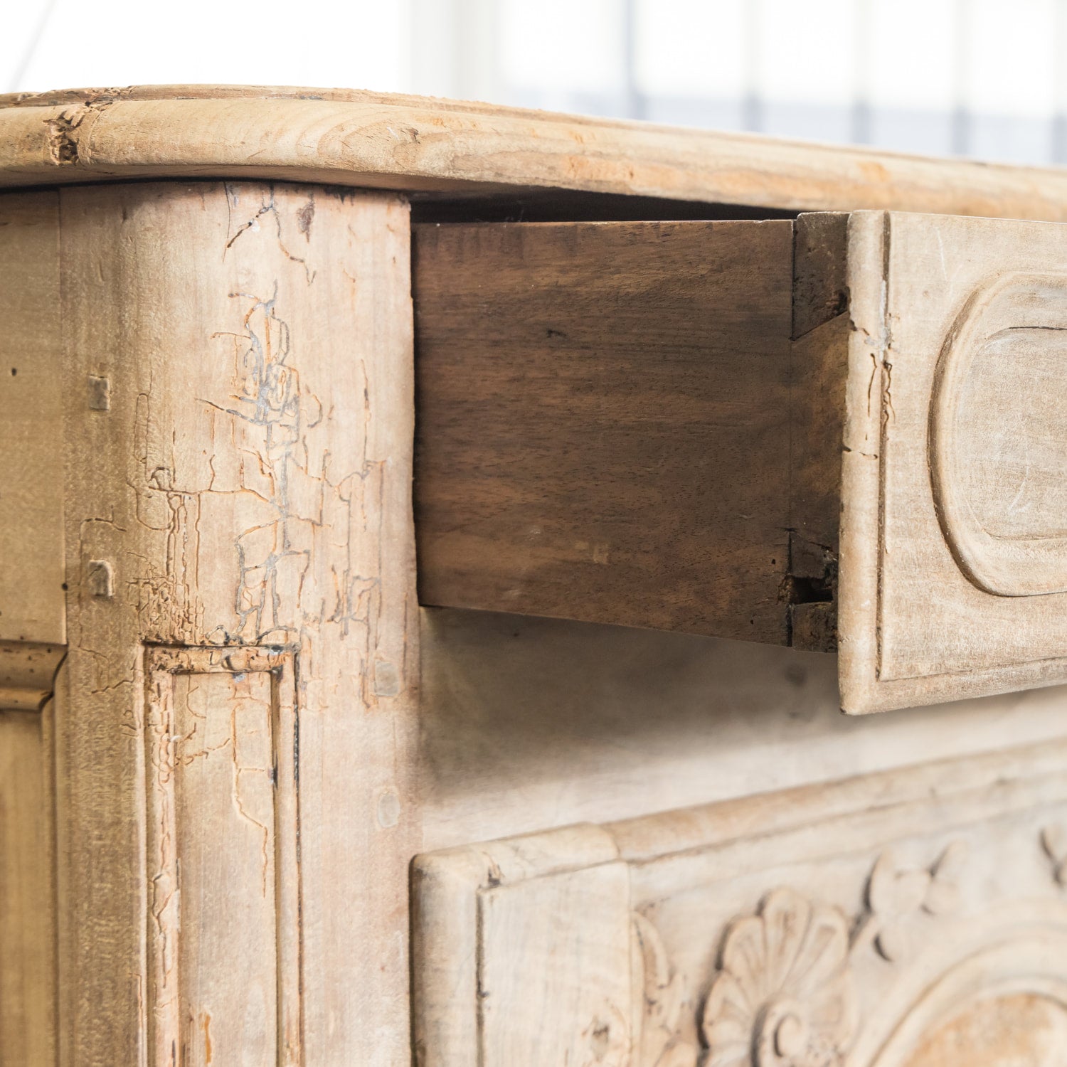 18th Century French Country Louis XV Bleached Walnut Normandy Buffet