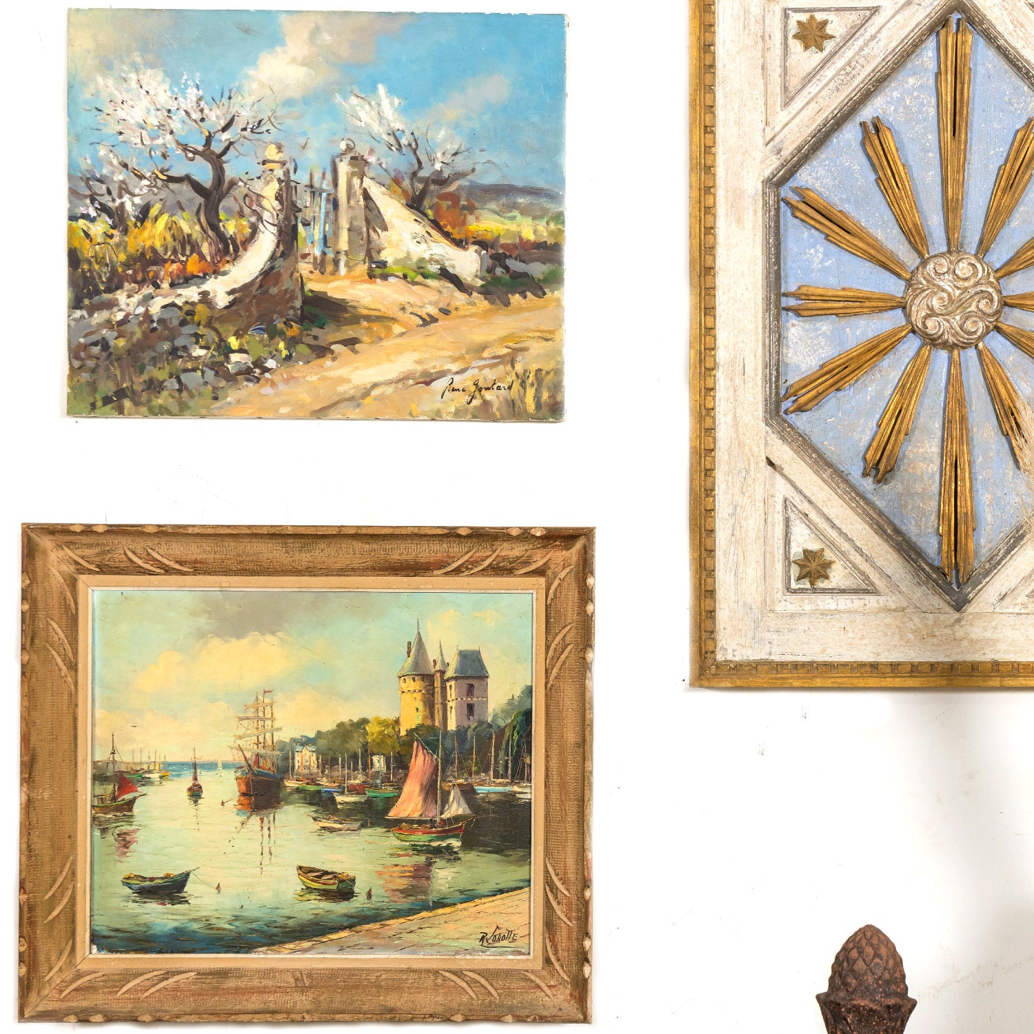 Vintage 20th Century French Impressionist Oil on Canvas Provence Olive Trees Landscape