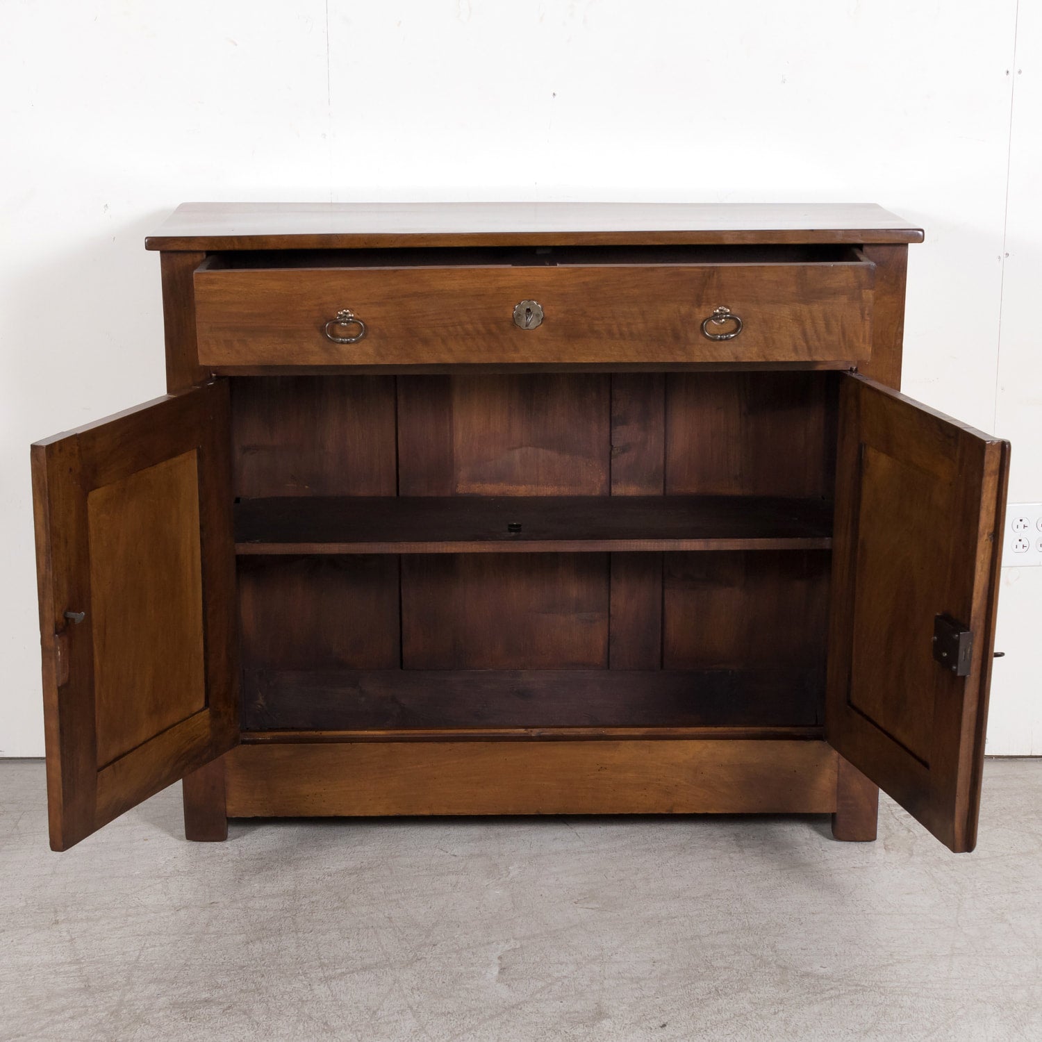 Mid-19th Century French Louis Philippe Period Walnut Buffet from Brittany