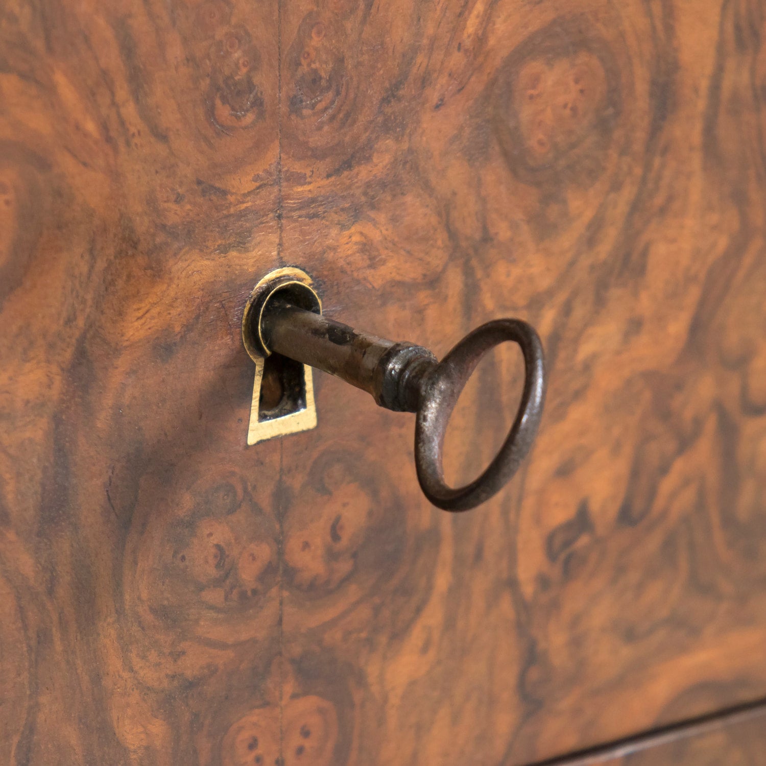 19th Century French Louis Philippe Period Petite Burled Walnut Commode with Inset Marble Top
