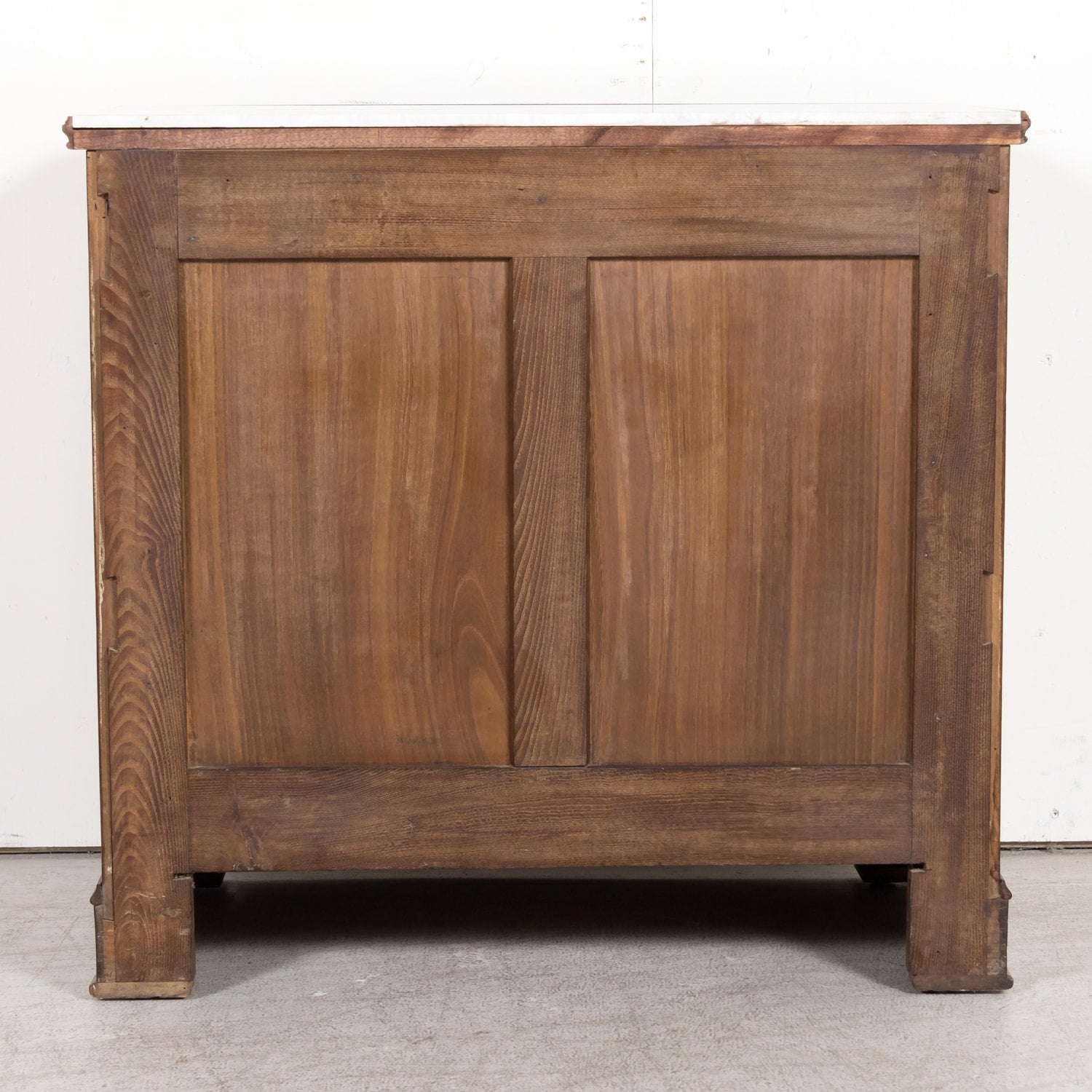 19th Century French Louis Philippe Period Petite Burled Walnut Commode with Inset Marble Top