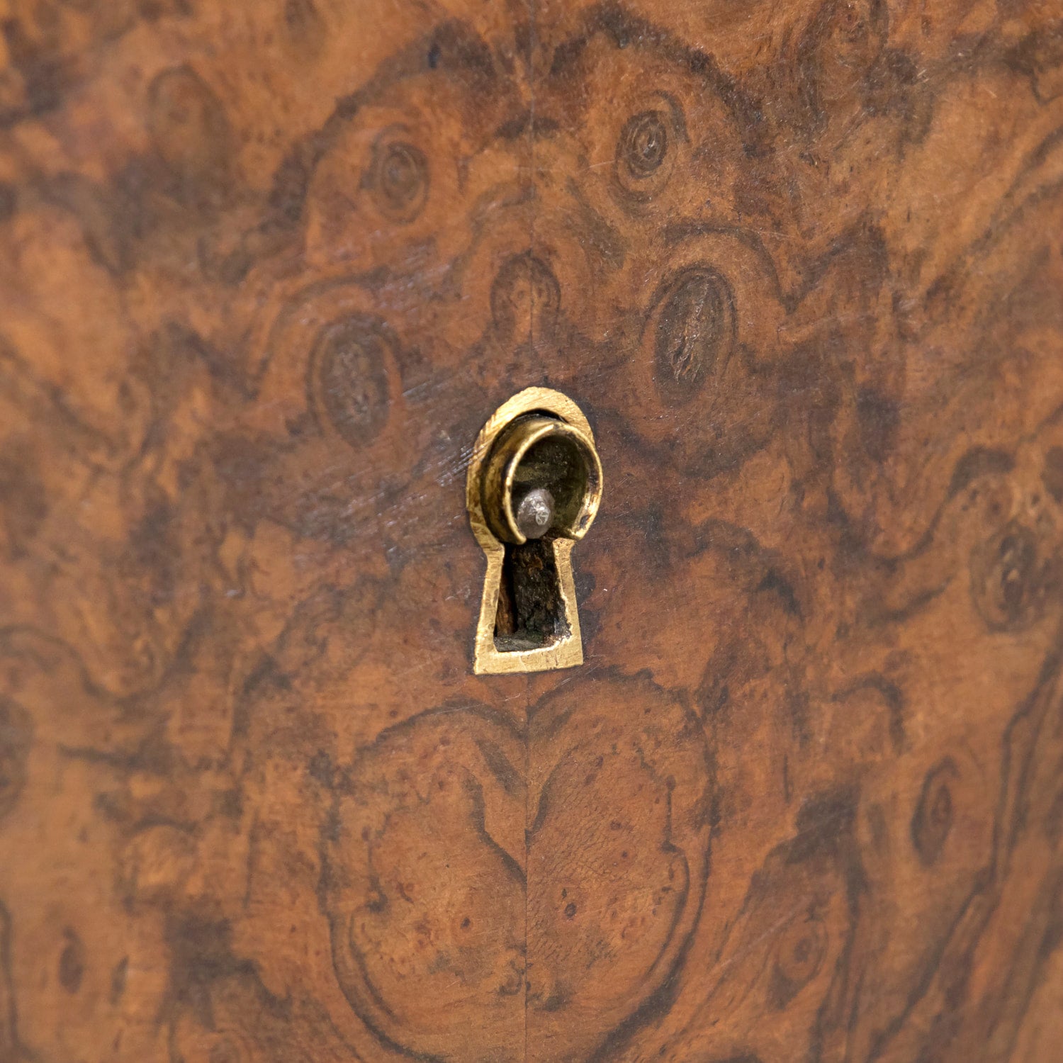 19th Century French Louis Philippe Period Petite Burled Walnut Commode with Inset Marble Top