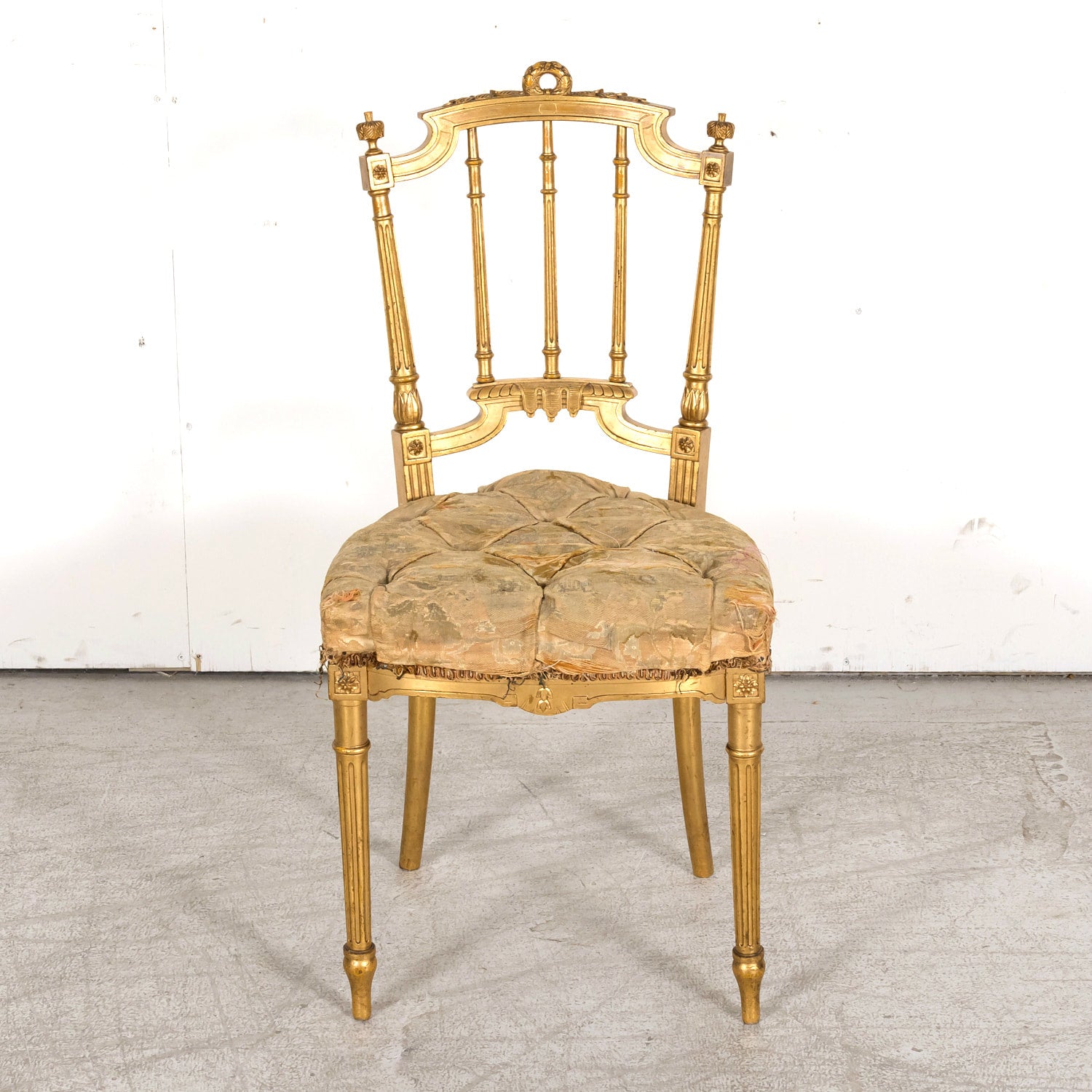 19th Century French Louis XVI Style Neoclassical Gilded Opera Chairs, 4 Available