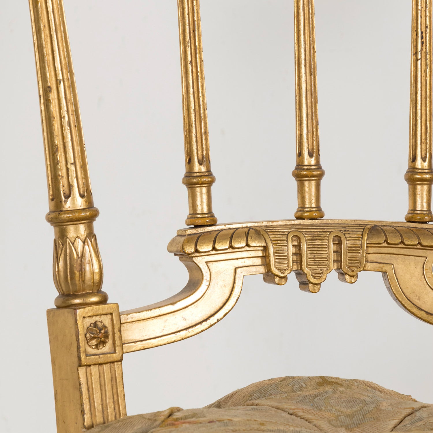 19th Century French Louis XVI Style Neoclassical Gilded Opera Chairs, 4 Available