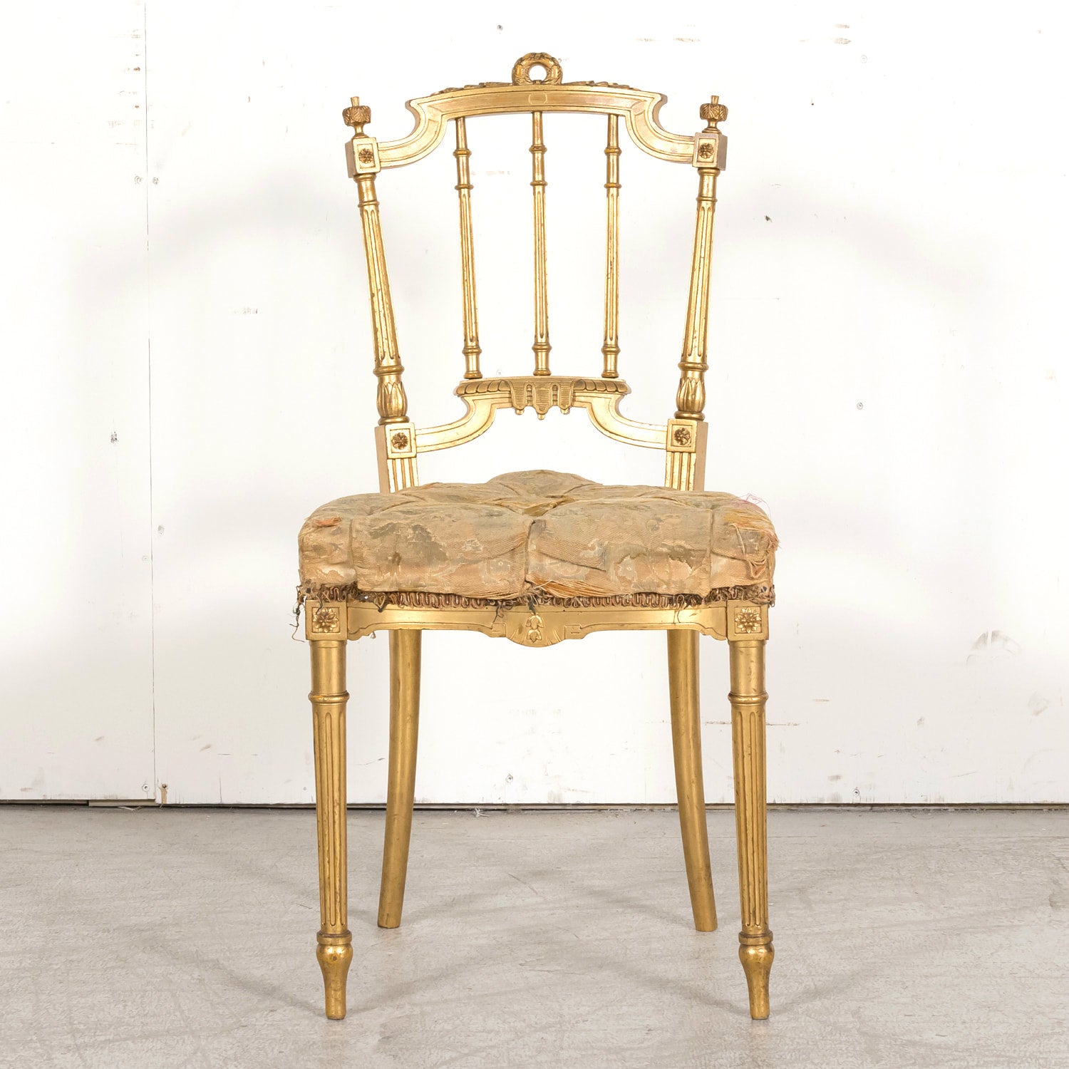19th Century French Louis XVI Style Neoclassical Gilded Opera Chairs, 4 Available