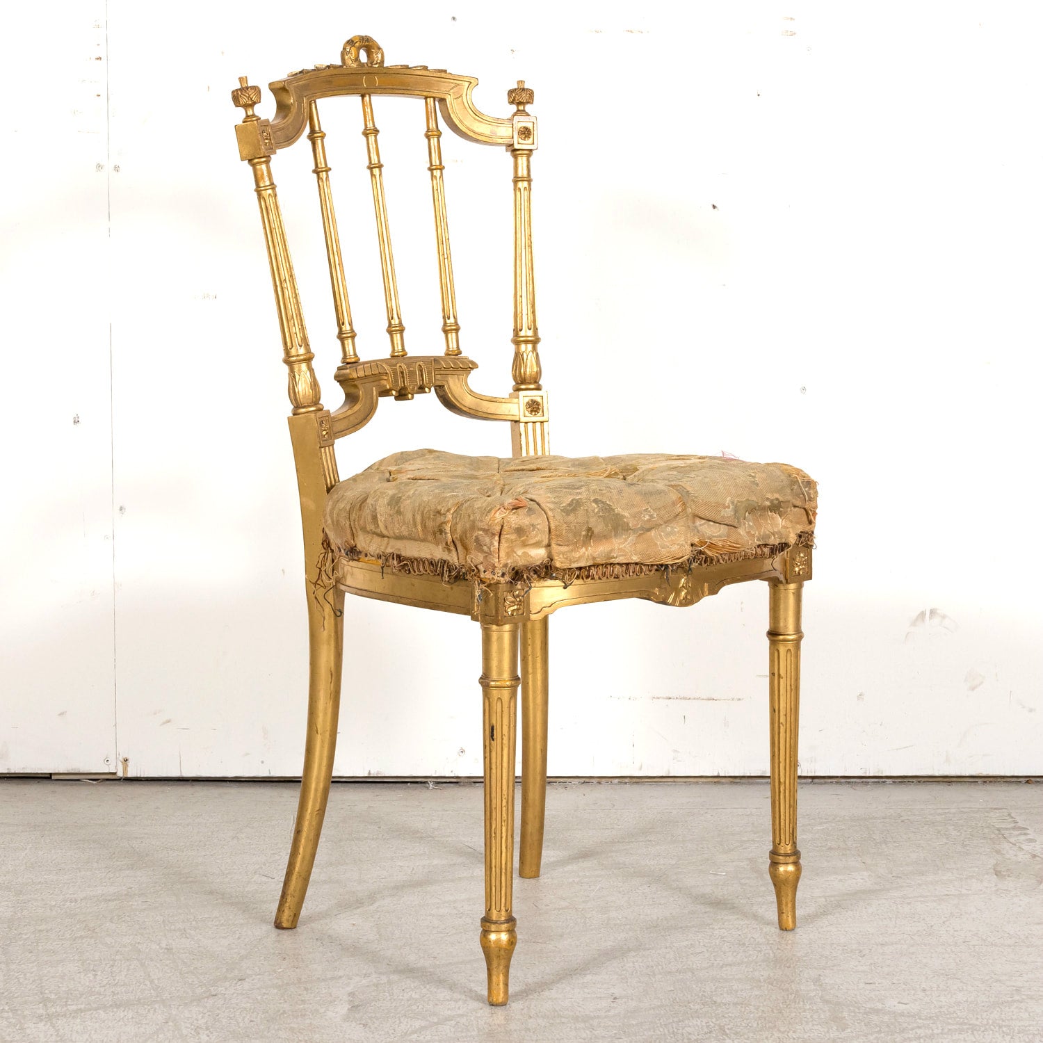 19th Century French Louis XVI Style Neoclassical Gilded Opera Chairs, 4 Available