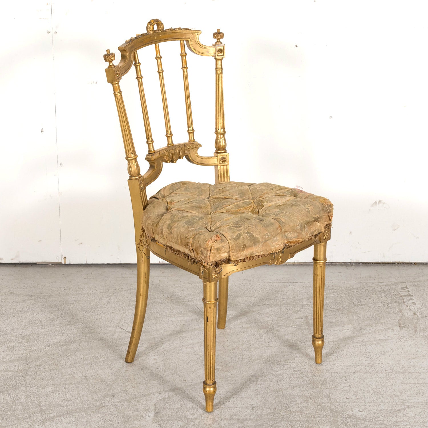 19th Century French Louis XVI Style Neoclassical Gilded Opera Chairs, 4 Available