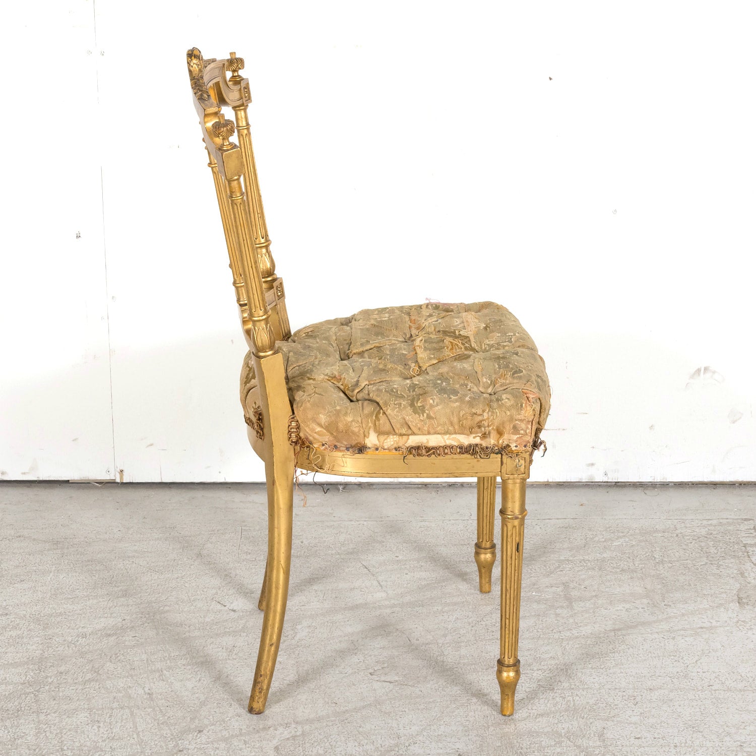 19th Century French Louis XVI Style Neoclassical Gilded Opera Chairs, 4 Available
