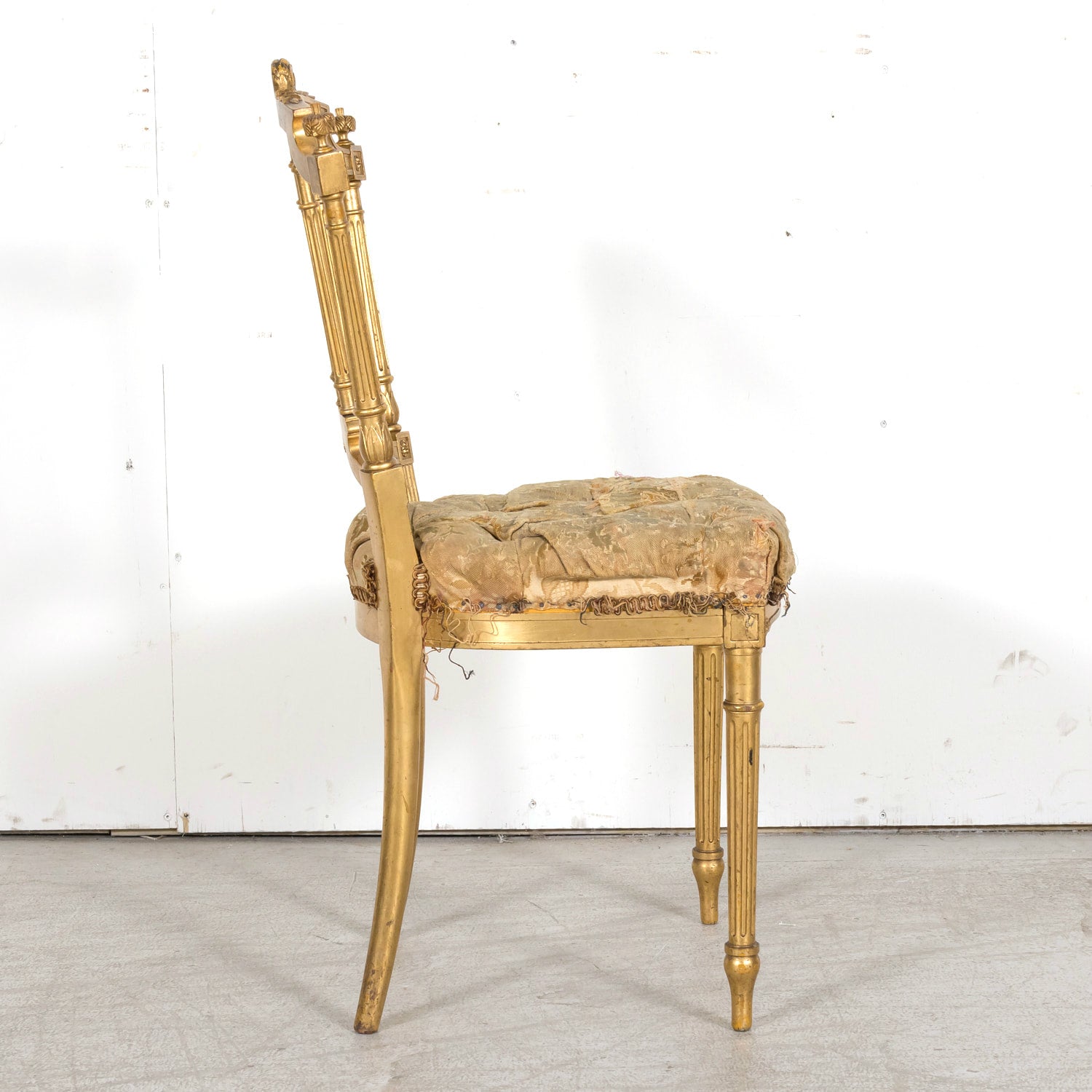 19th Century French Louis XVI Style Neoclassical Gilded Opera Chairs, 4 Available