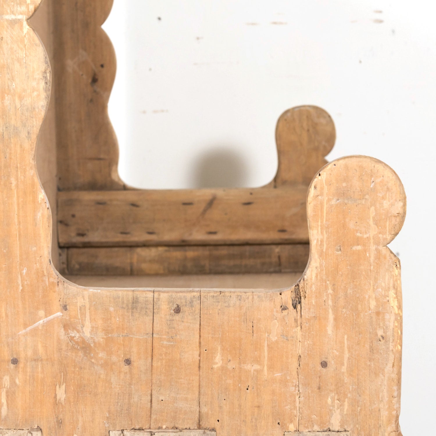 Late 18th Century Carved Primitive Spanish Catalan Settle Bench