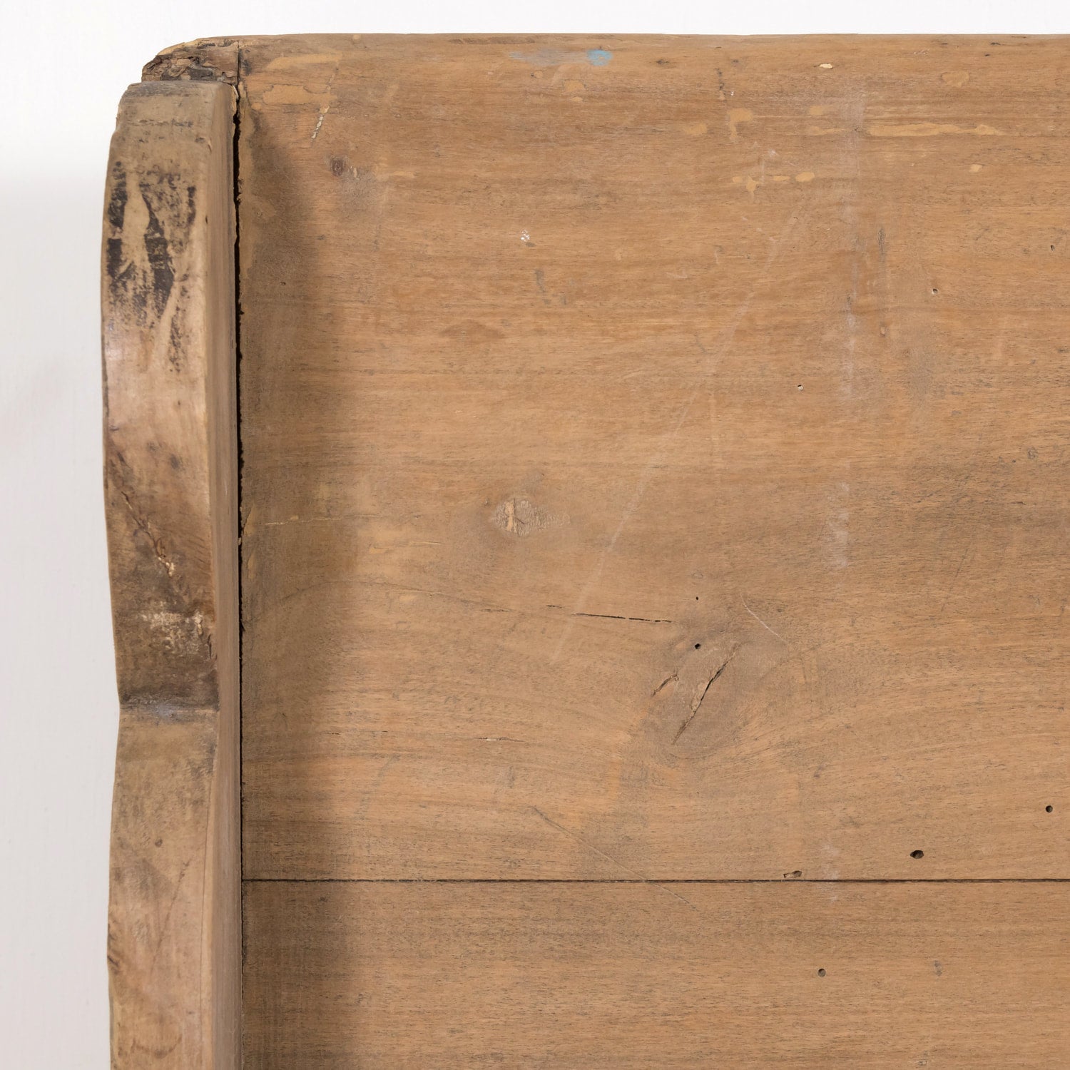 Late 18th Century Carved Primitive Spanish Catalan Settle Bench