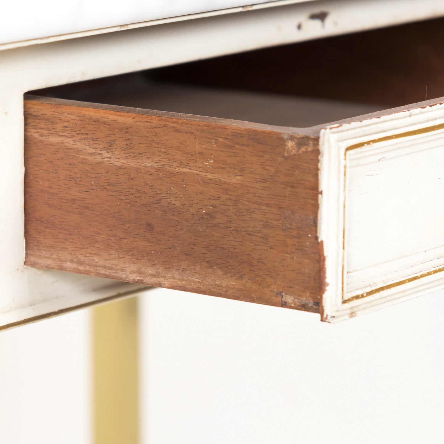 20th Century French Louis XVI Style Brass Maison Jansen Ladies Coiffeuse or Vanity Dressing Table with Marble Top