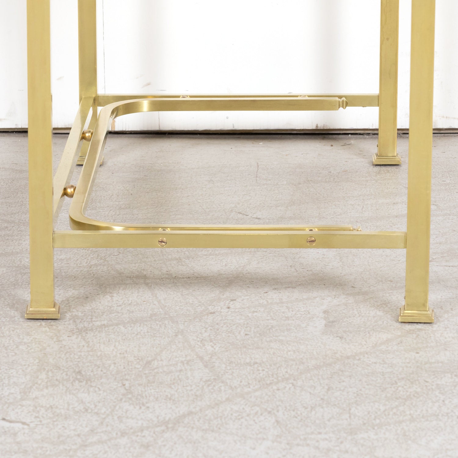 20th Century French Louis XVI Style Brass Maison Jansen Ladies Coiffeuse or Vanity Dressing Table with Marble Top