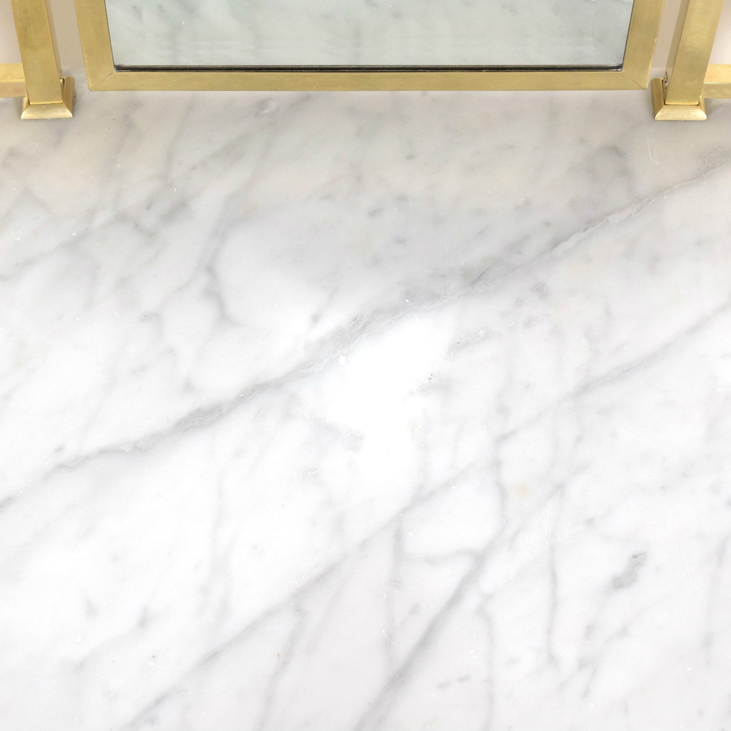 20th Century French Louis XVI Style Brass Maison Jansen Ladies Coiffeuse or Vanity Dressing Table with Marble Top