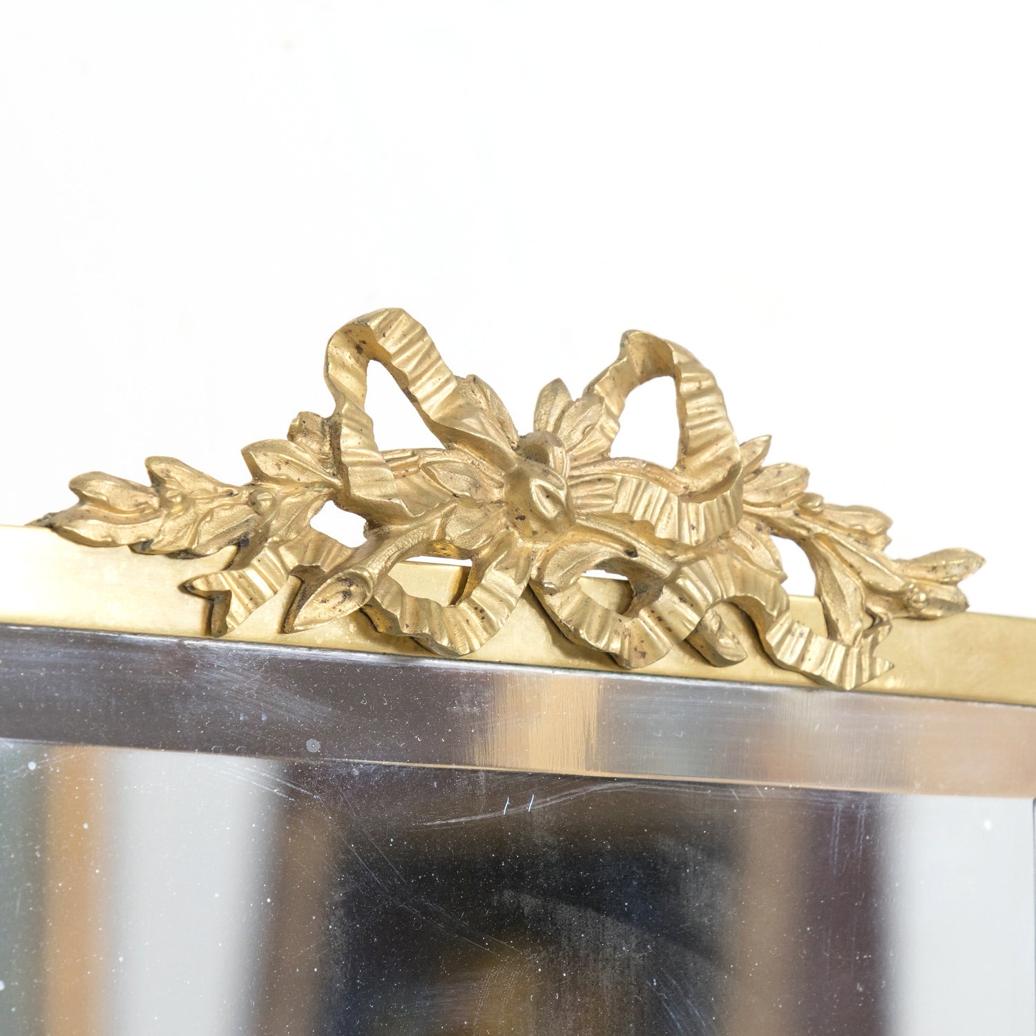 20th Century French Louis XVI Style Brass Maison Jansen Ladies Coiffeuse or Vanity Dressing Table with Marble Top