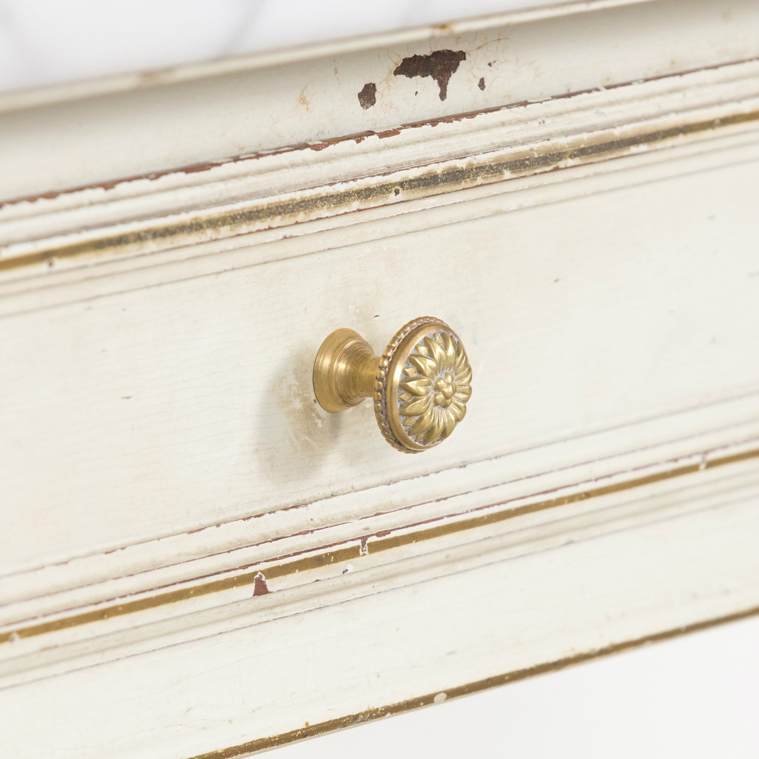 20th Century French Louis XVI Style Brass Maison Jansen Ladies Coiffeuse or Vanity Dressing Table with Marble Top