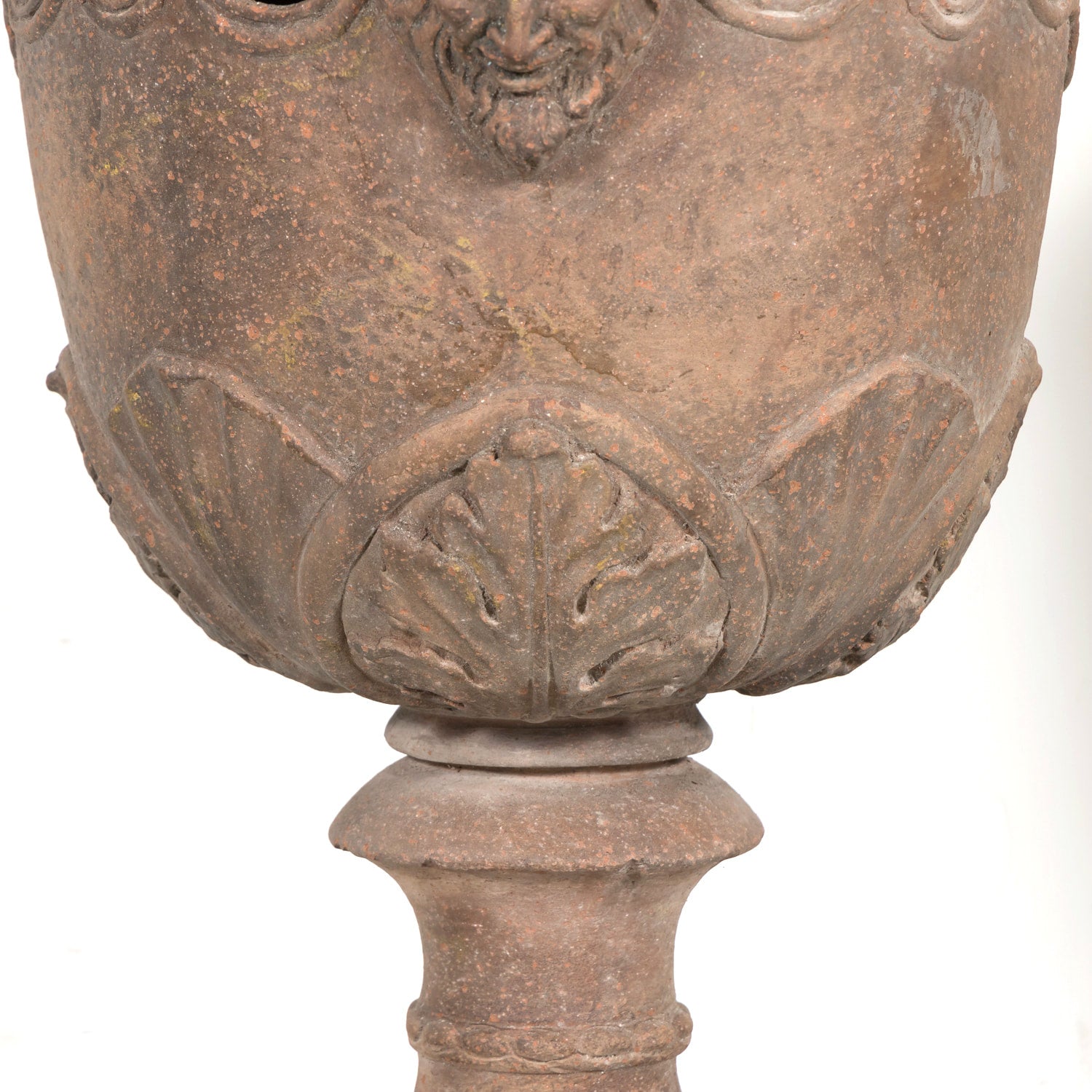 Pair of Italian Tuscany Terracotta Braziers or Garden Urns with Lids on Pedestal Bases