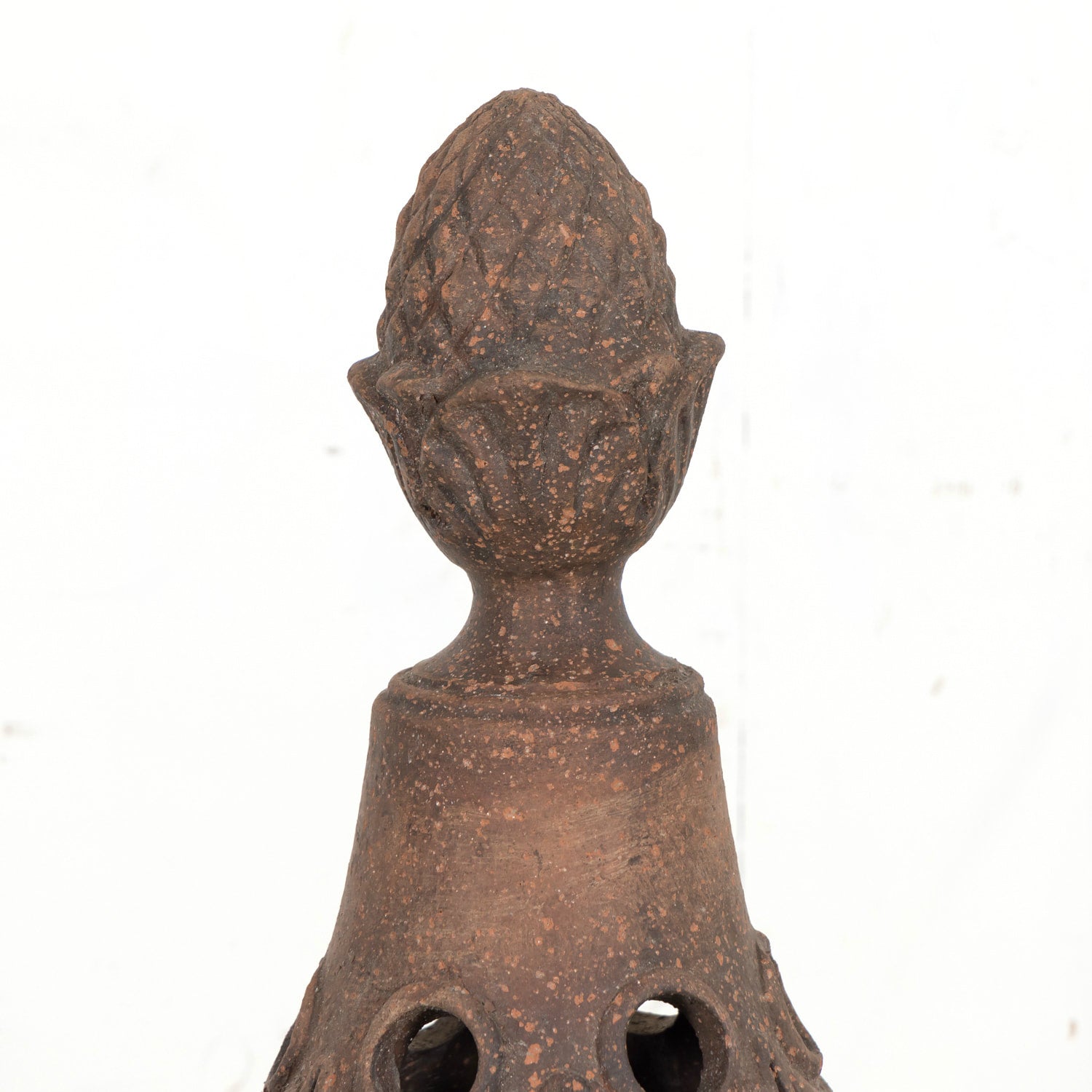 Pair of Italian Tuscany Terracotta Braziers or Garden Urns with Lids on Pedestal Bases