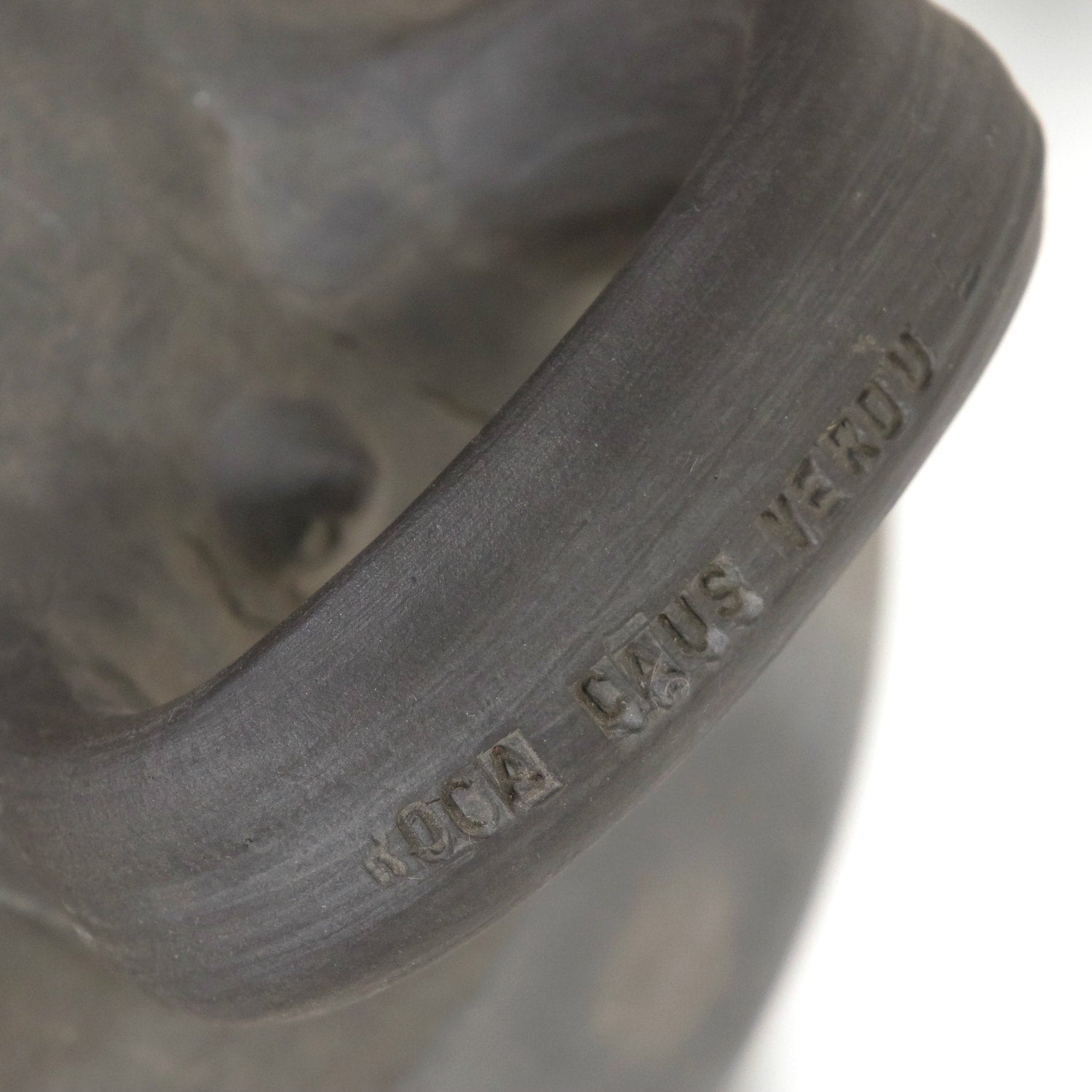 Early 20th Century Spanish Catalan Black Clay Botijo or Water Jug from Verdu, Signed