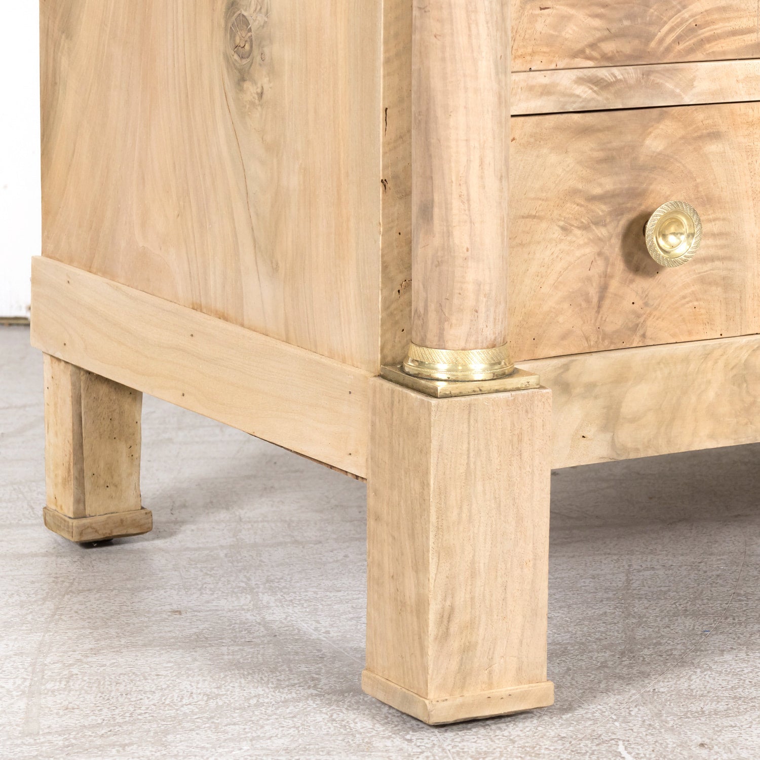 Early 19th Century French Empire Period Bleached Walnut Lyonnaise Commode with Bookmatched Front