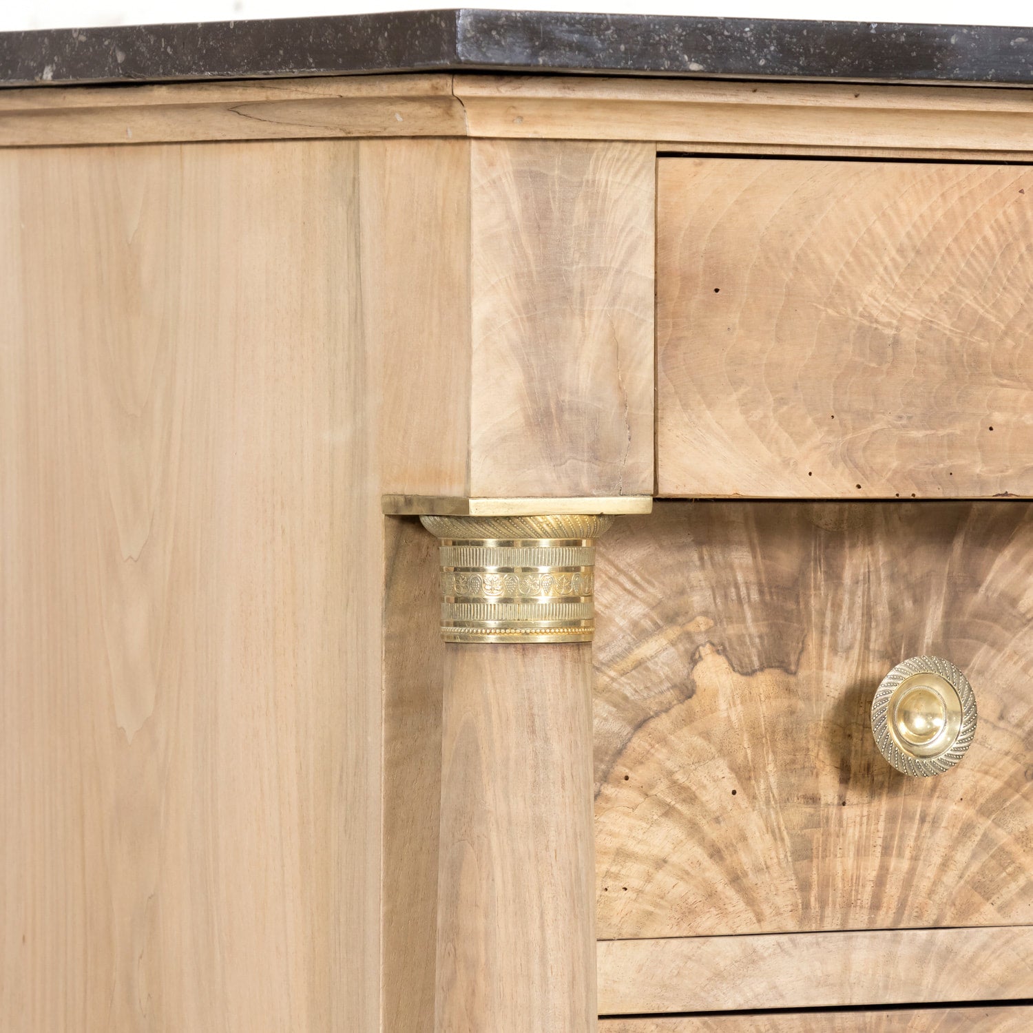 Early 19th Century French Empire Period Bleached Walnut Lyonnaise Commode with Bookmatched Front
