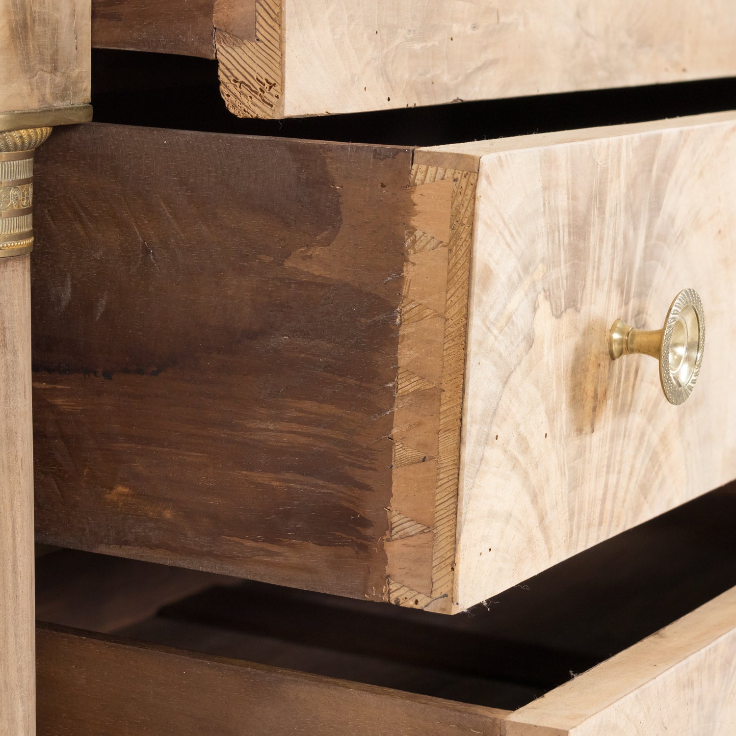 Early 19th Century French Empire Period Bleached Walnut Lyonnaise Commode with Bookmatched Front