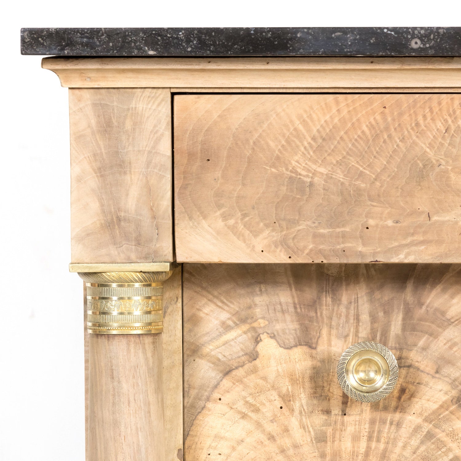 Early 19th Century French Empire Period Bleached Walnut Lyonnaise Commode with Bookmatched Front