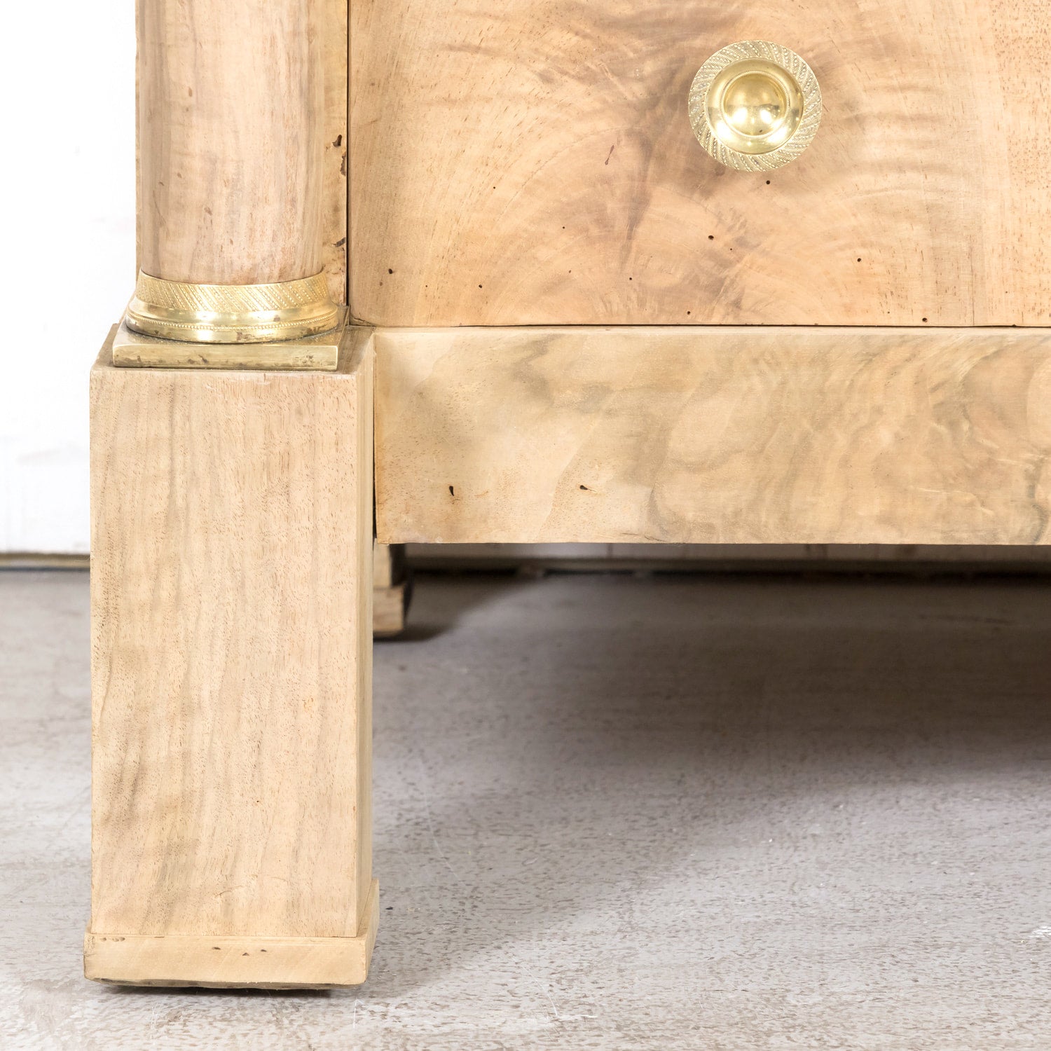 Early 19th Century French Empire Period Bleached Walnut Lyonnaise Commode with Bookmatched Front