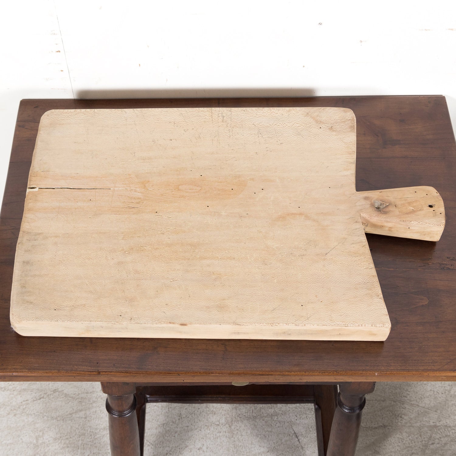 Large 19th Century Antique French Country Bleached Breadboard or Cutting Board