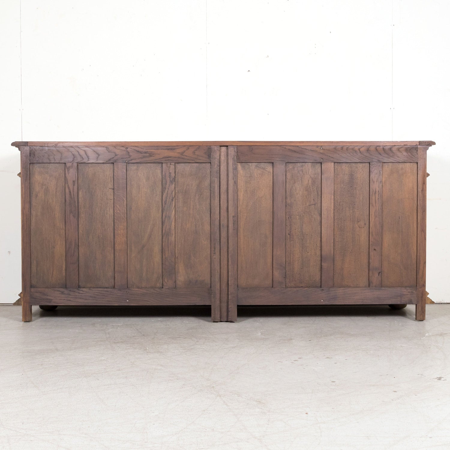 Antique French Louis XIII Style Carved Bleached Oak Enfilade Buffet