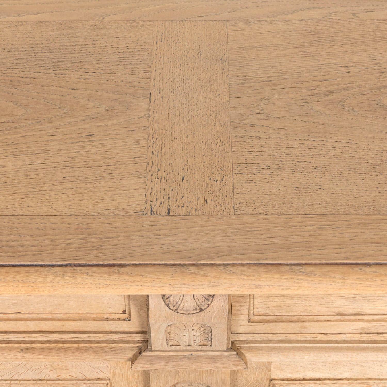 Antique French Louis XIII Style Carved Bleached Oak Enfilade Buffet