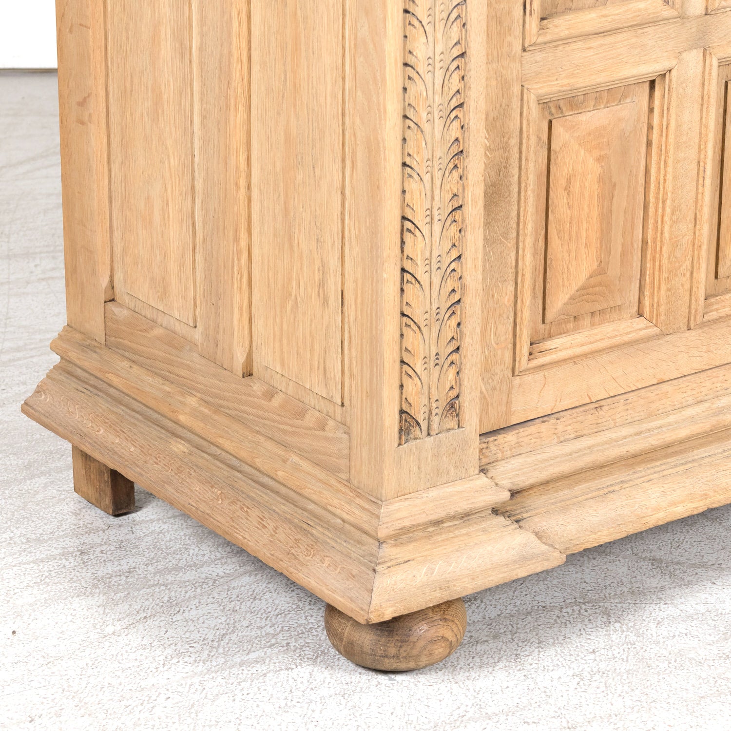 Antique French Louis XIII Style Carved Bleached Oak Enfilade Buffet