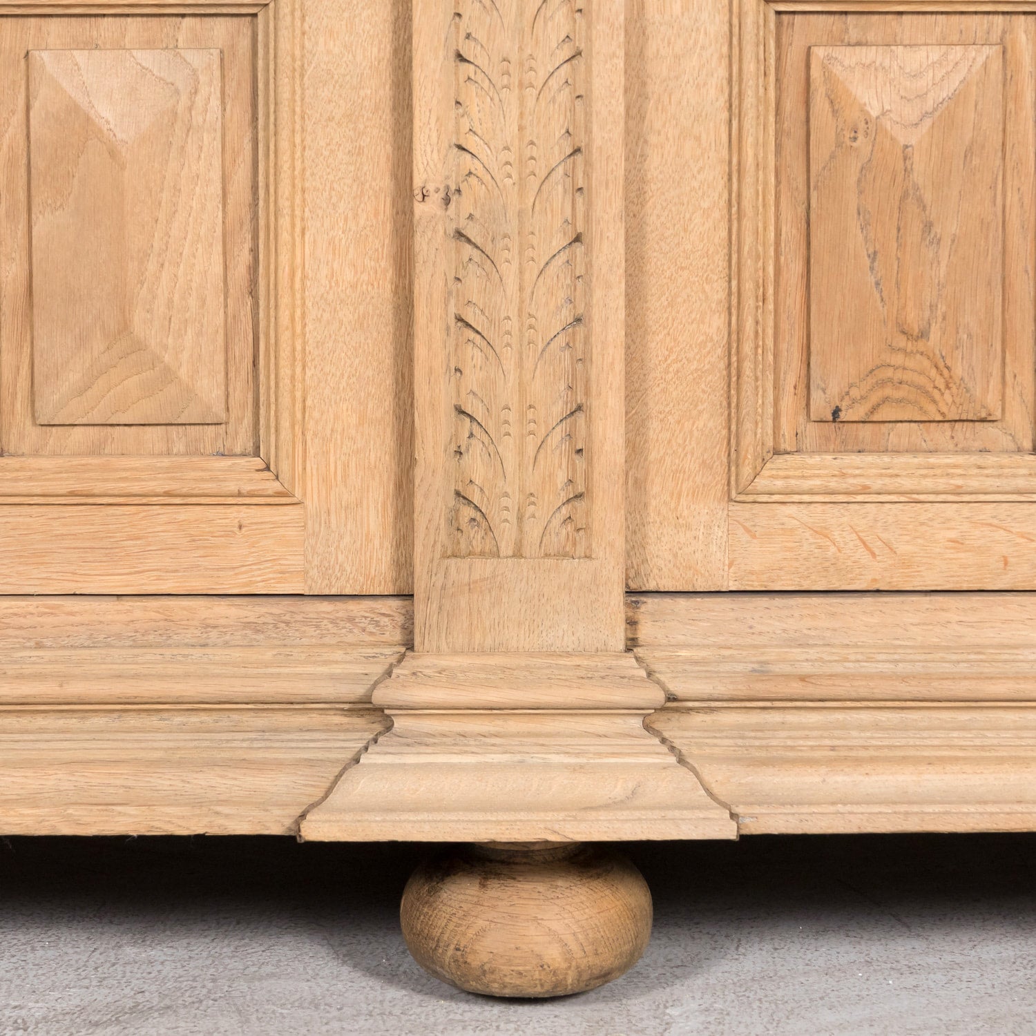 Antique French Louis XIII Style Carved Bleached Oak Enfilade Buffet