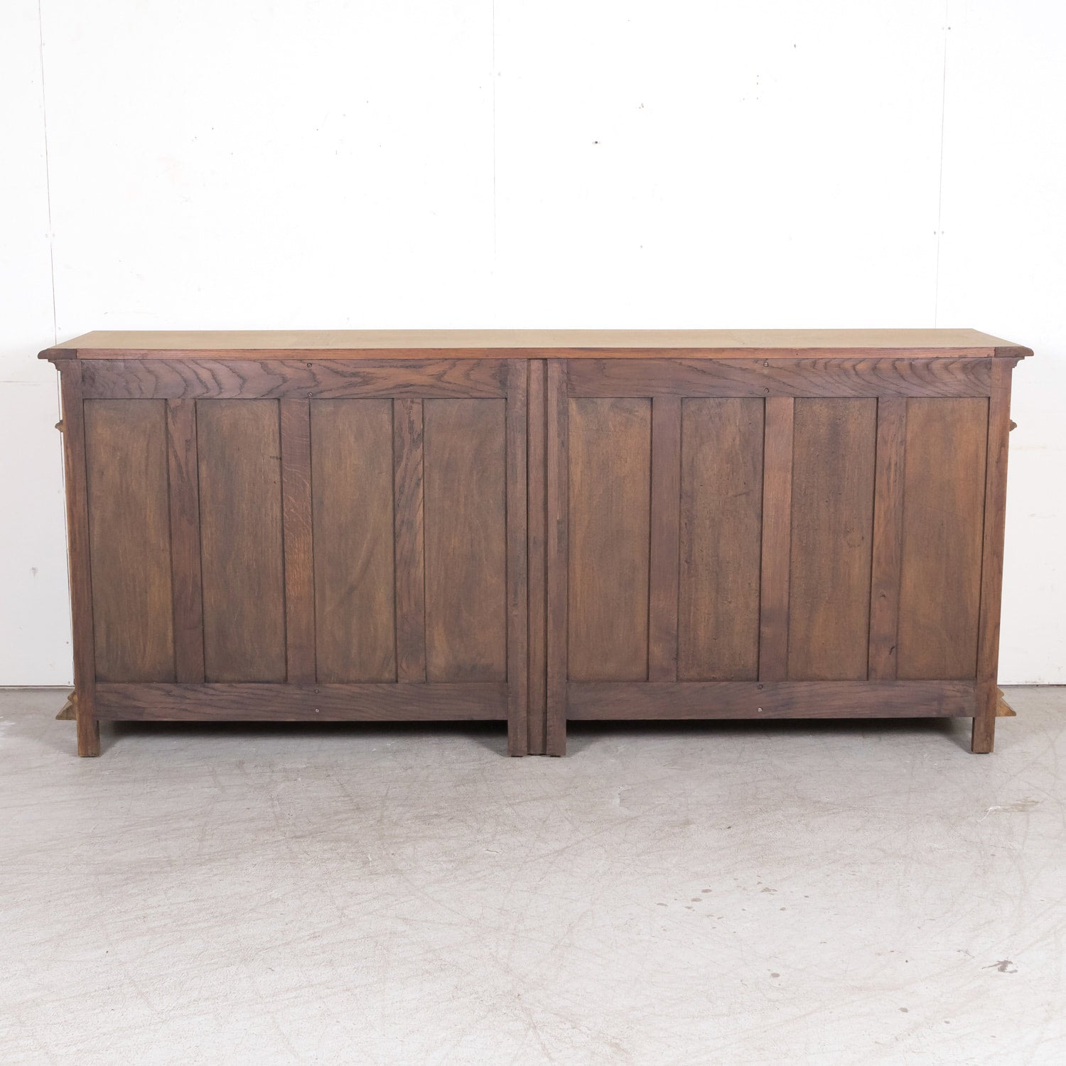 Antique French Louis XIII Style Carved Bleached Oak Enfilade Buffet