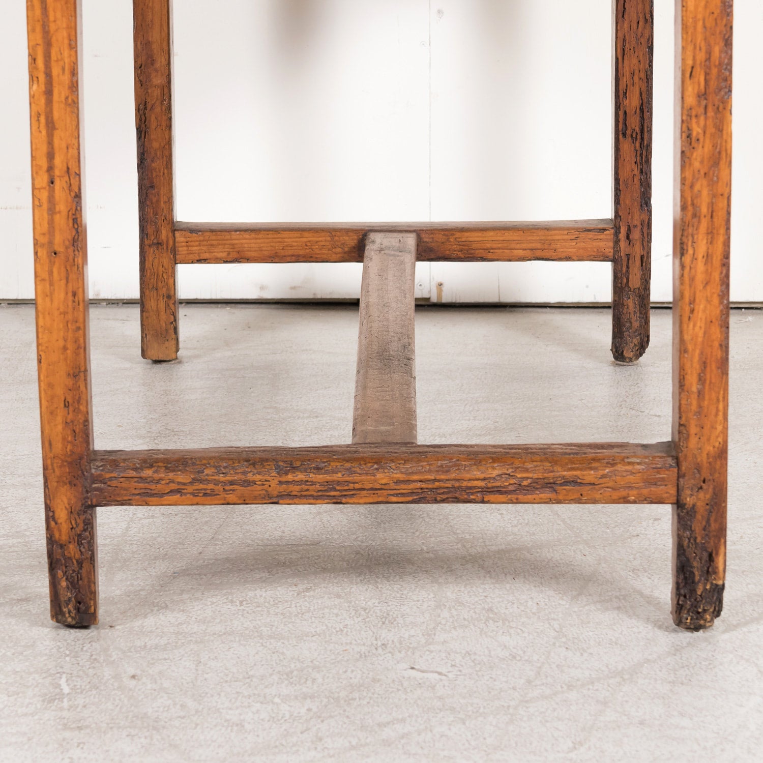 18th Century French Provincial Primitive Larch Wood Side Table or Desk with Single Drawer