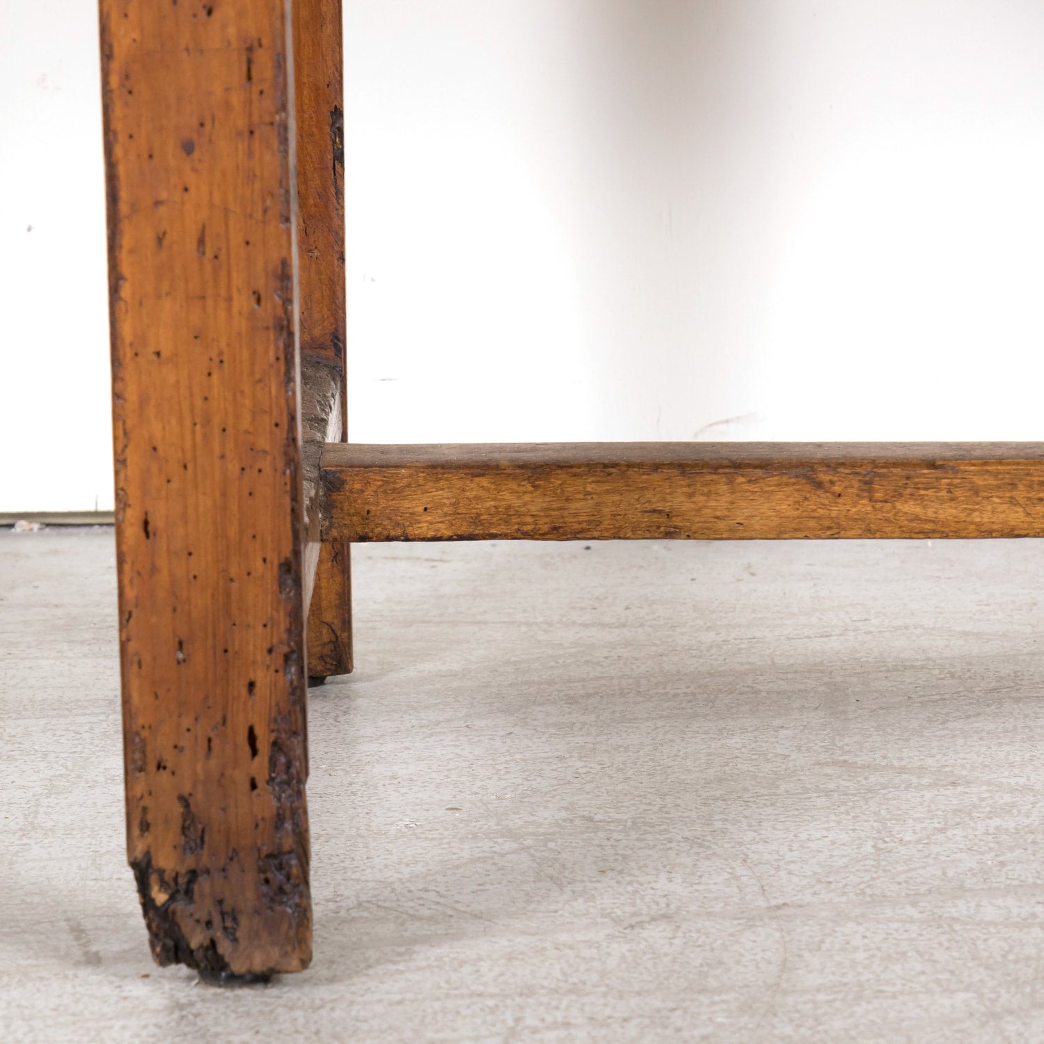 18th Century French Provincial Primitive Larch Wood Side Table or Desk with Single Drawer