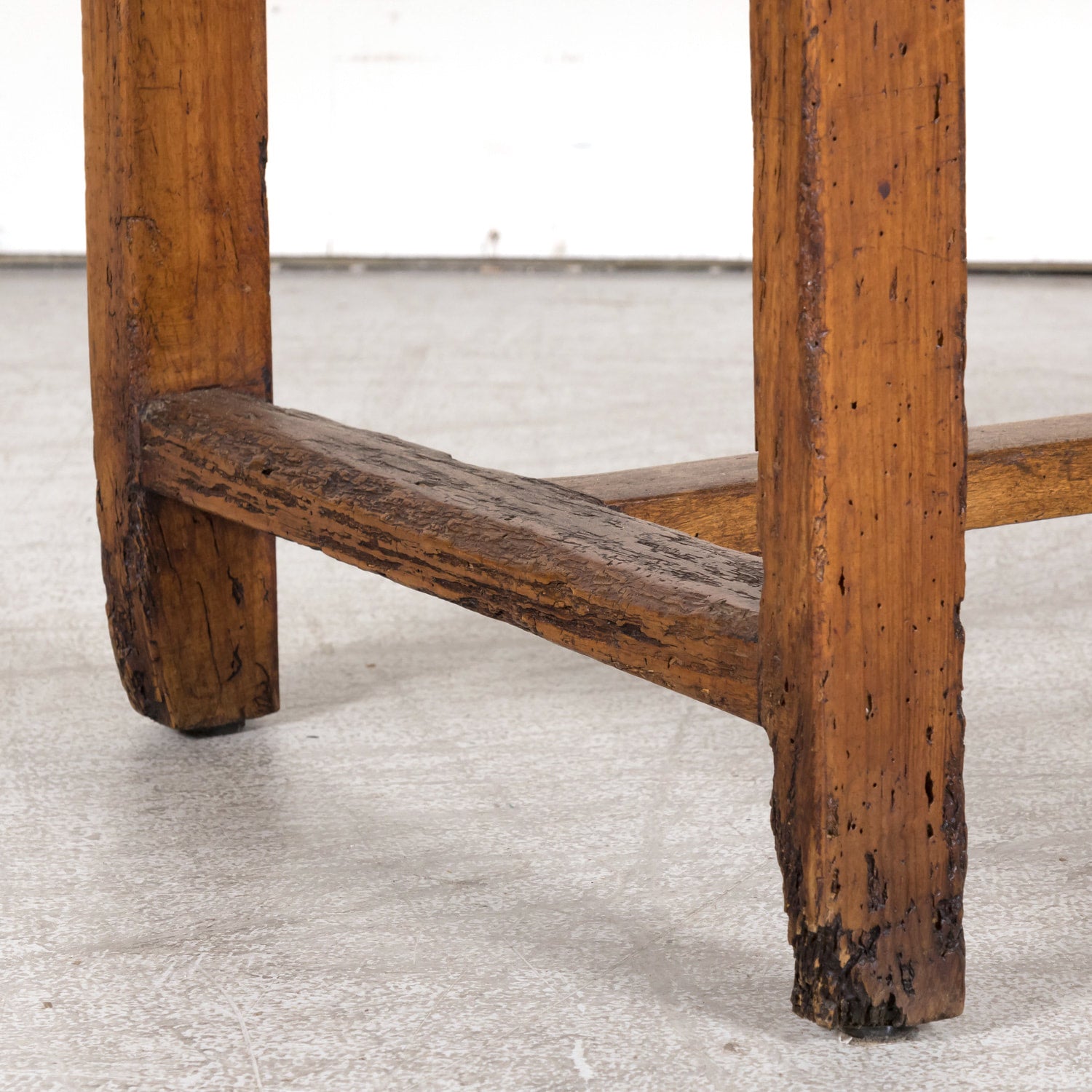 18th Century French Provincial Primitive Larch Wood Side Table or Desk with Single Drawer