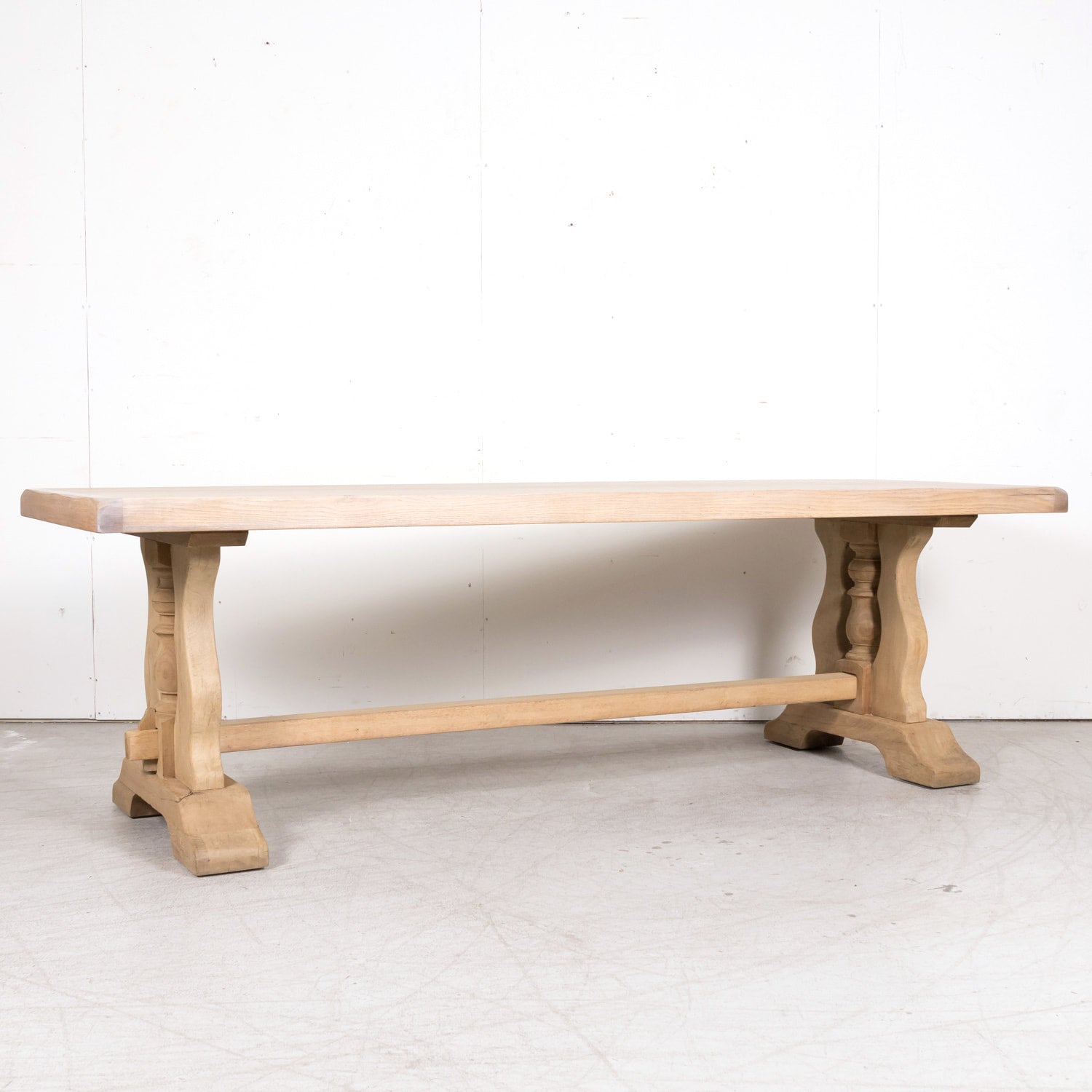 Early 20th Century Bleached Oak Antique French Monastery Table from Normandy