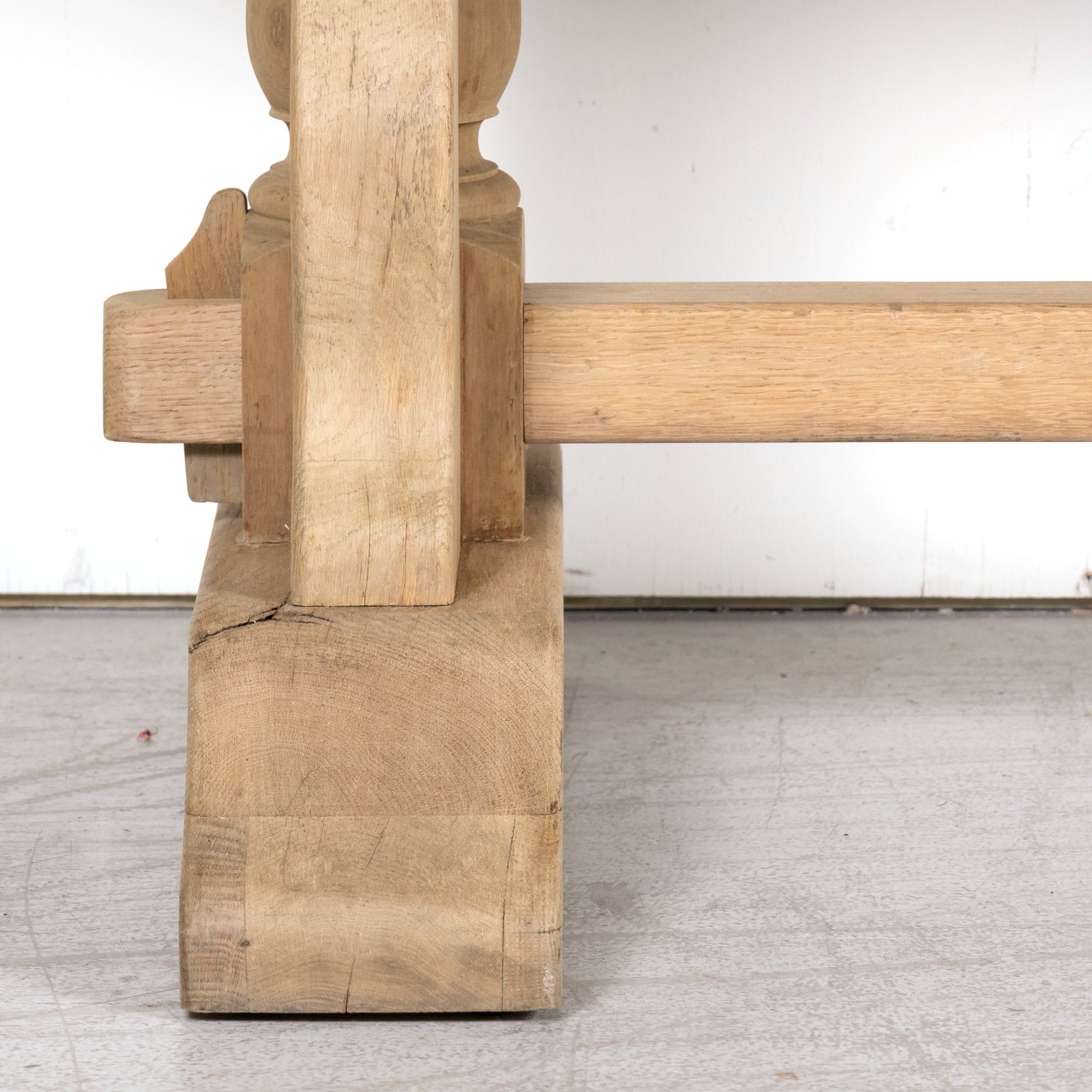 Early 20th Century Bleached Oak Antique French Monastery Table from Normandy