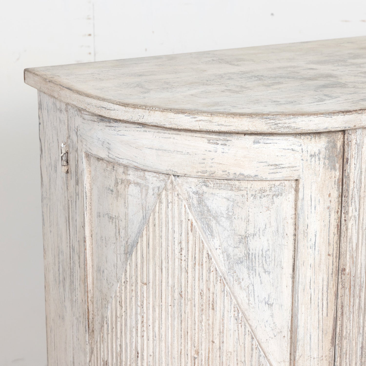 Painted Swedish Gustavian Style Demilune Enfilade Buffet