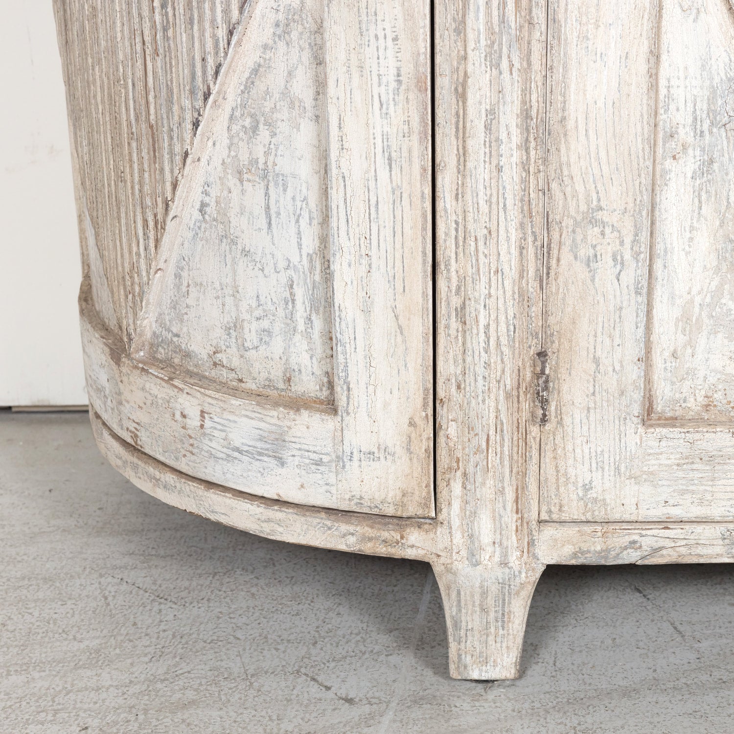 Painted Swedish Gustavian Style Demilune Enfilade Buffet