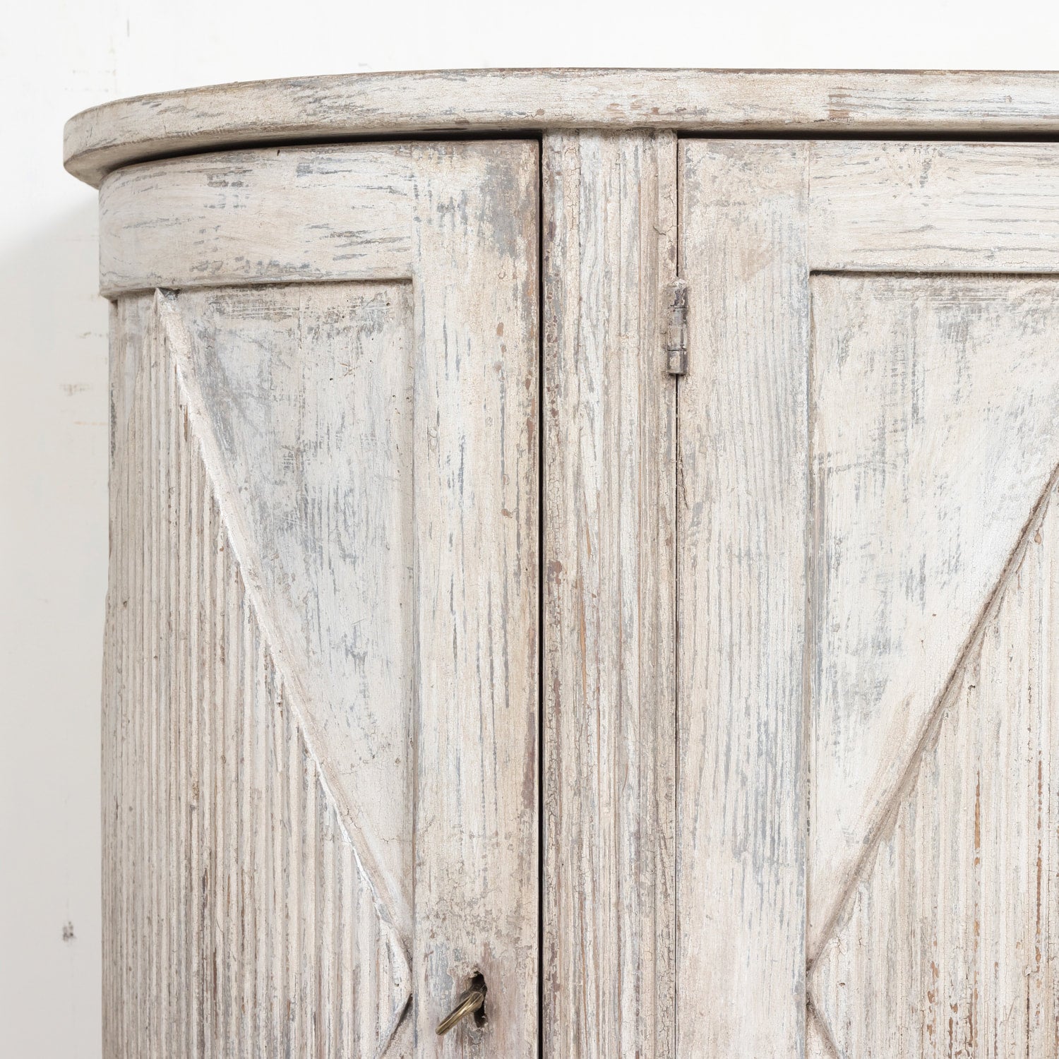 Painted Swedish Gustavian Style Demilune Enfilade Buffet