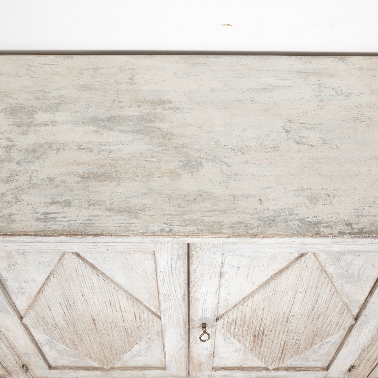 Painted Swedish Gustavian Style Demilune Enfilade Buffet