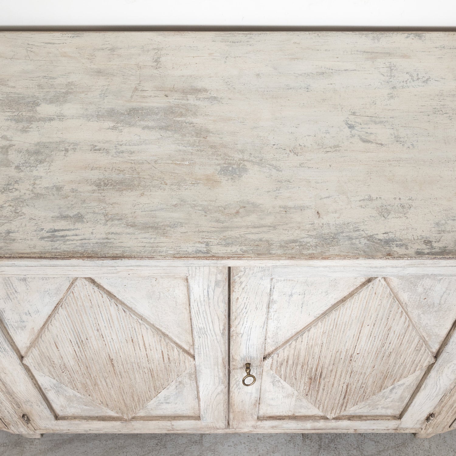 Painted Swedish Gustavian Style Demilune Enfilade Buffet